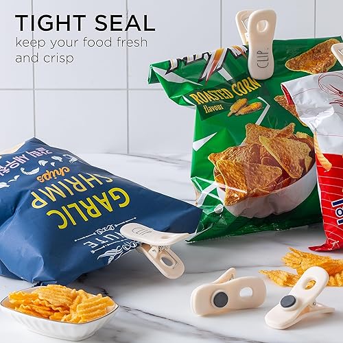 Miniatura 2 de Rae Dunn 10 clips para bolsas con imán, clips para alimentos, clips para chips, clips para bolsas para almacenamiento de alimentos con agarre