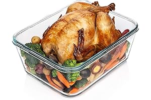 14 Cup, 112 oz Glass Food Storage Container with Locking Lid