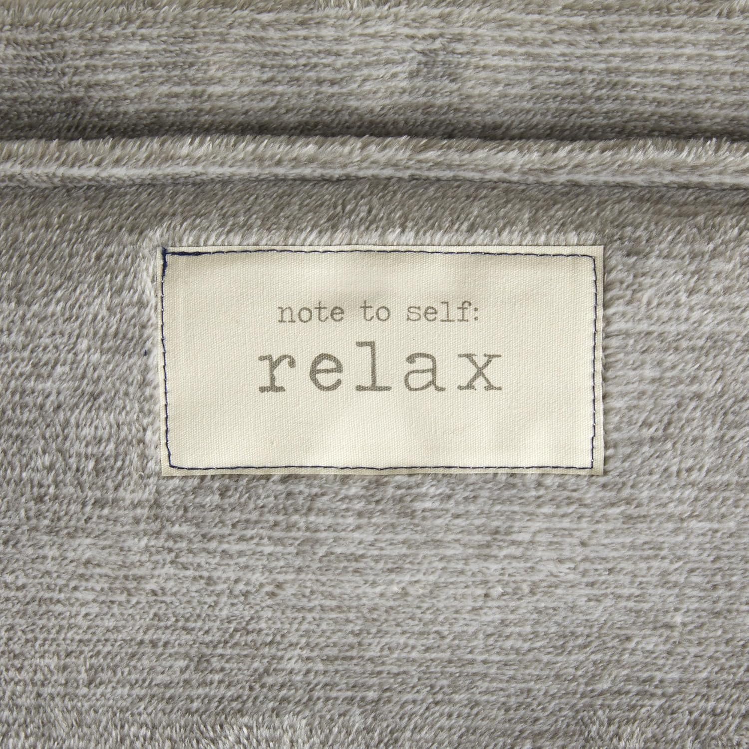 DEMDACO Note to Self Relax Soft Snuggly Grey 36 x 48 Polyester Knit Lap Blanket with Hand Pocket