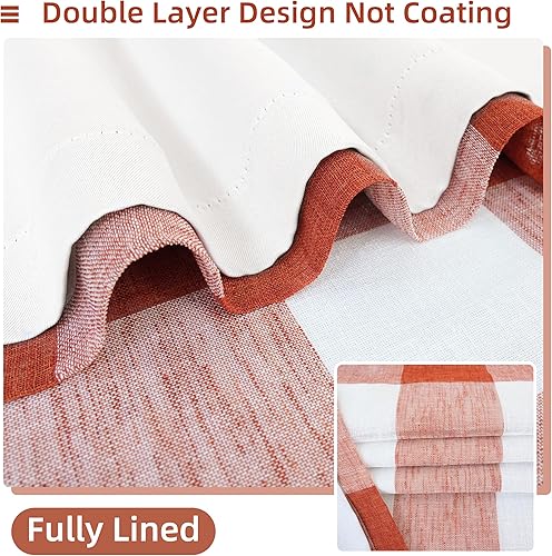 Vista 44 de DriftAway - Cortinas de ojales opacas, patrón a cuadros, forro térmico con aislamiento, blackout, impresas a cuadros, 2 capas, juego de 2 paneles