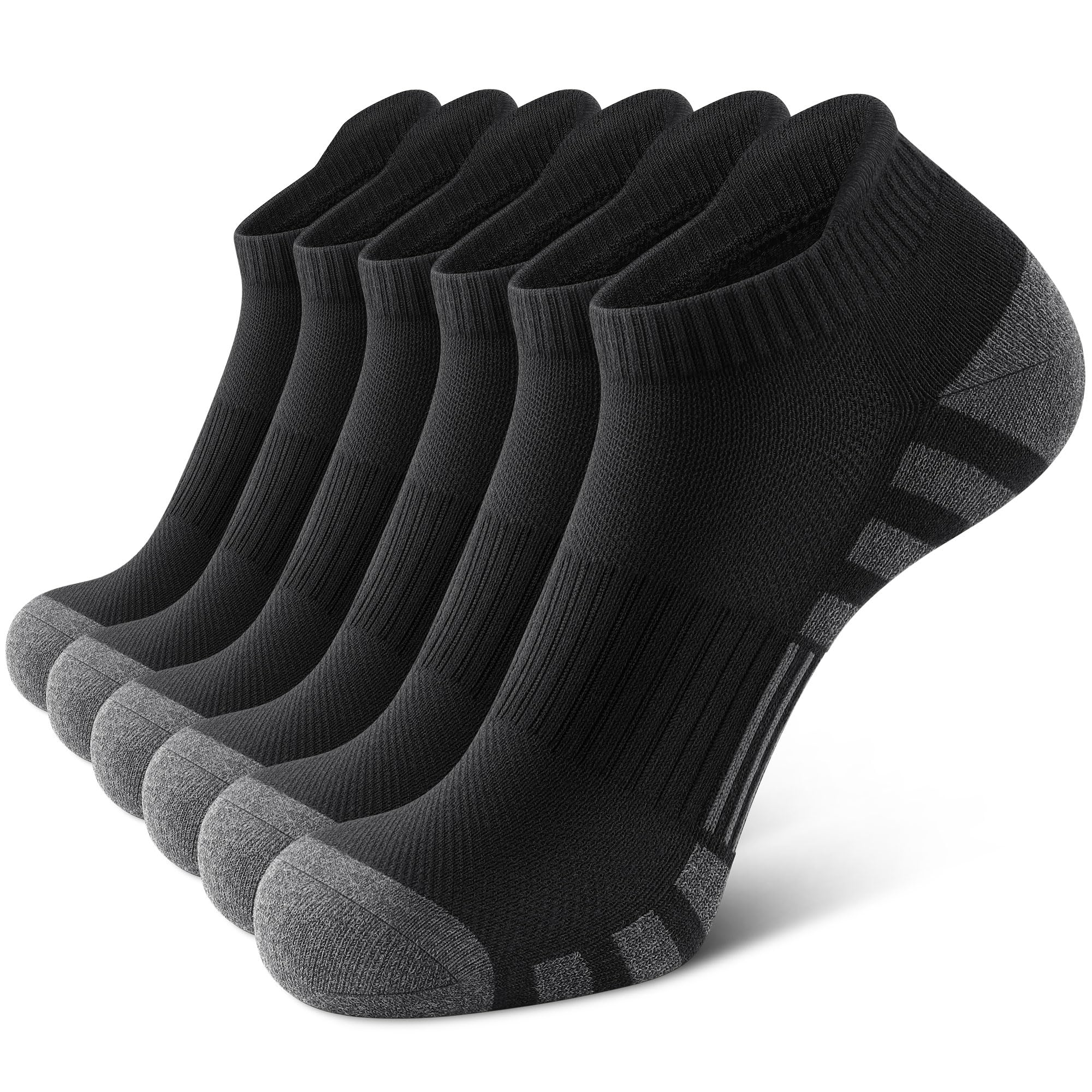- Athletic Running Ankle Cotton Socks, Low Cut Cushioned functional Anti-Blister Tab Sports Socks for Men Women 6pairs