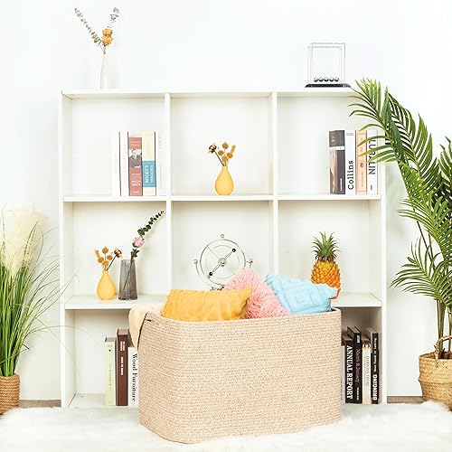 Miniatura 5 de MINTWOOD Design Canasta de almacenamiento rectangular de 25 x 17 x 16 pulgadas con asas para lavandería, toallas, zapatos, organizador de juguetes