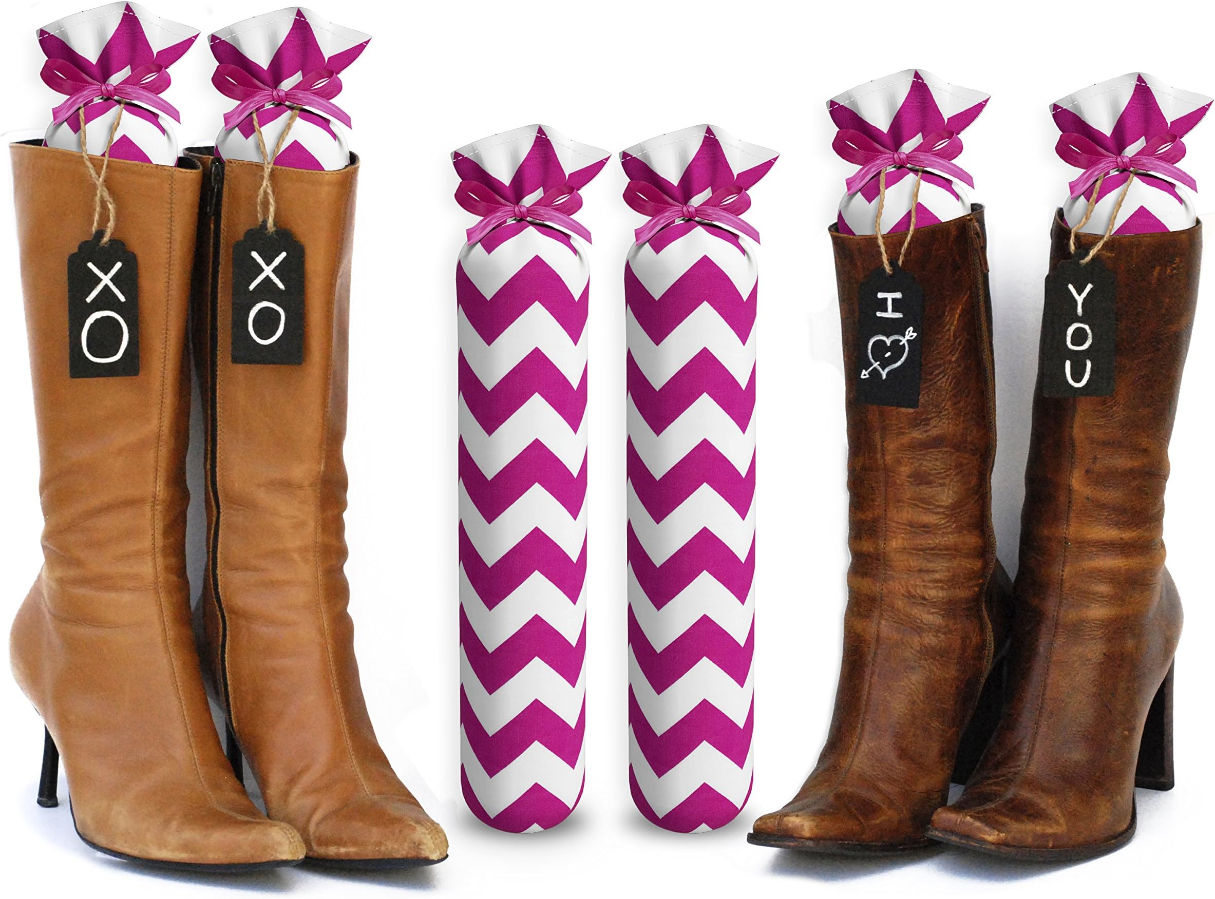 My Boot TreesMy Boot Trees - Boot Shaper Stands for Closet Organization - Keeps Them Shaped Properly - Many Patterns to Choose from - 1 Pair (Pink Chevron)