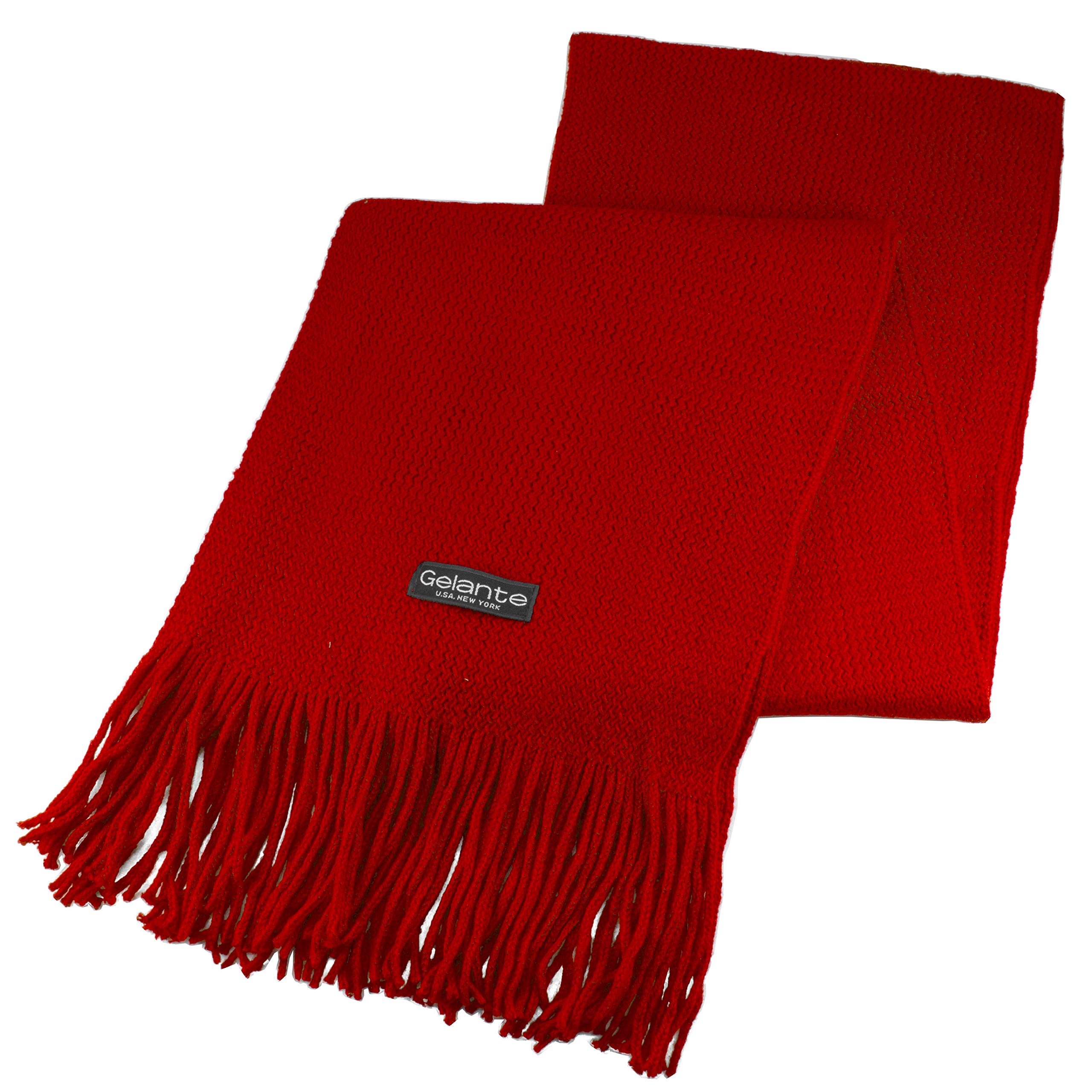 Gelante - Bufanda de invierno clásica para hombre, doble capa - Rojo - talla única