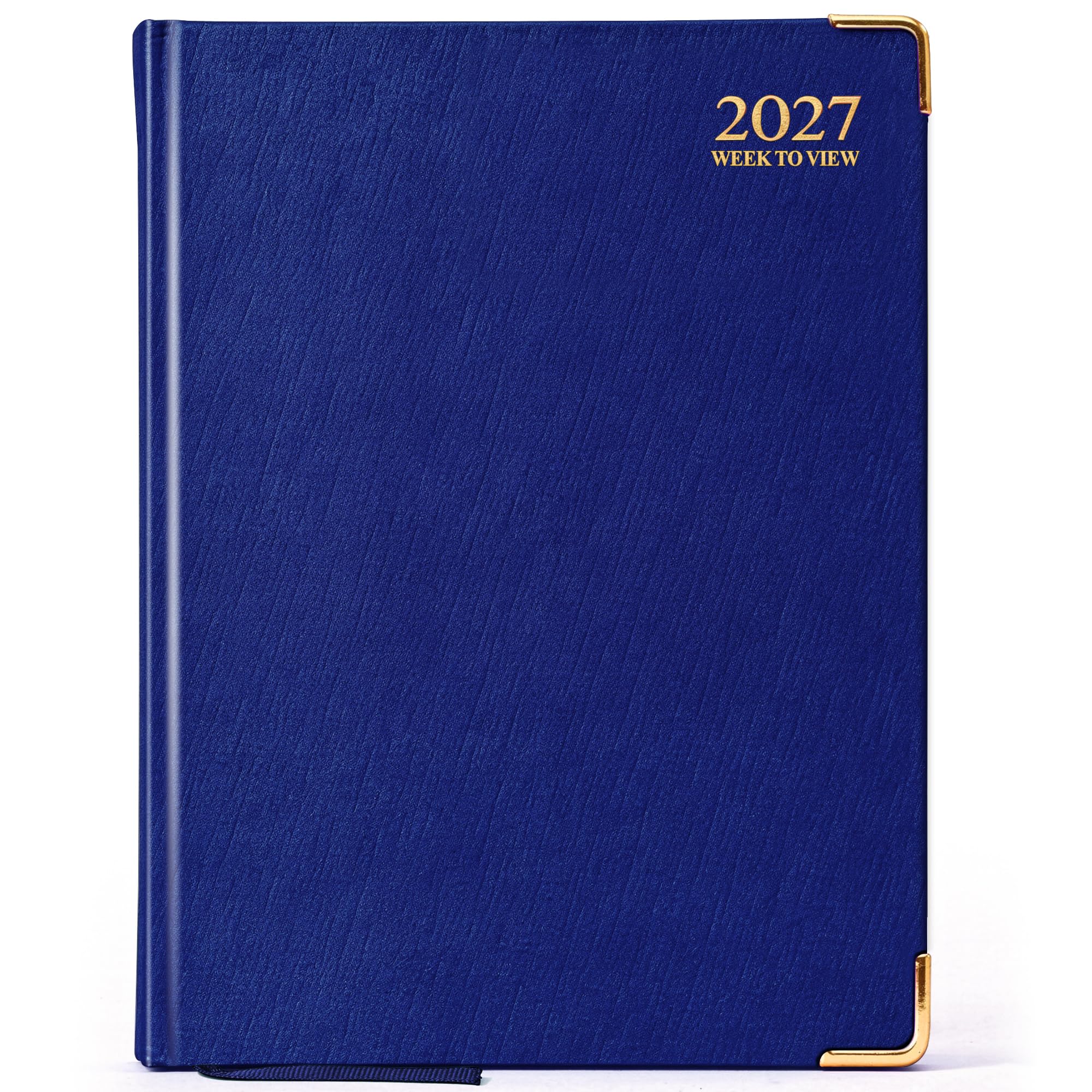 G4GADGET A5 2027 Week To View Blue Diary Gilt Edges Hardback