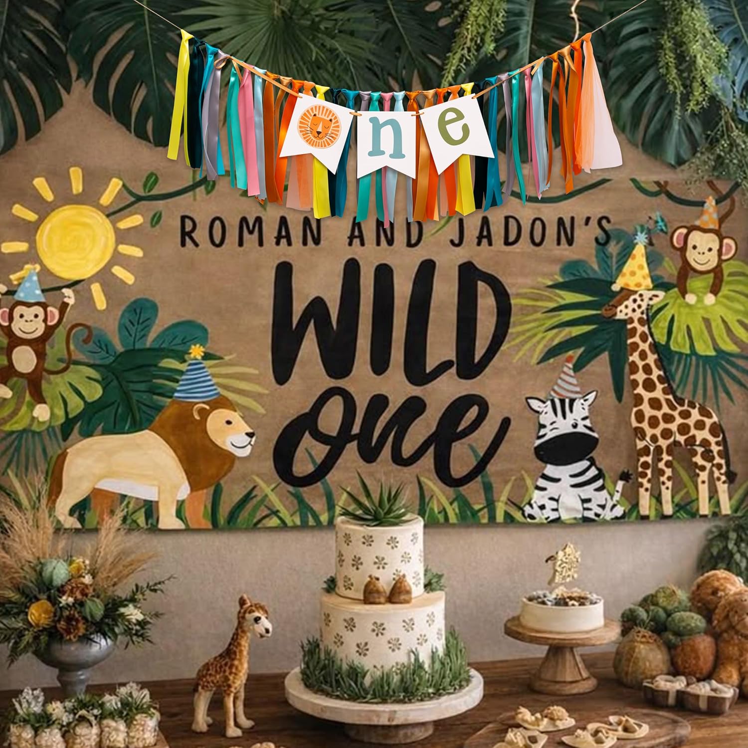 Gostman Wild One Lion High Chair Banner