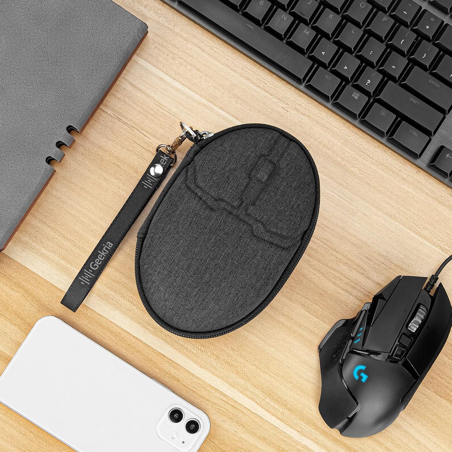 Geekria Mouse Case, Hard Shell Travel Carrying Case for Gaming Office Mouse, Compatible with Logitech G309 / G502 Hero / G502 X/G PRO X / G305 / G703 / G903 (Dark Gray) - Image 6