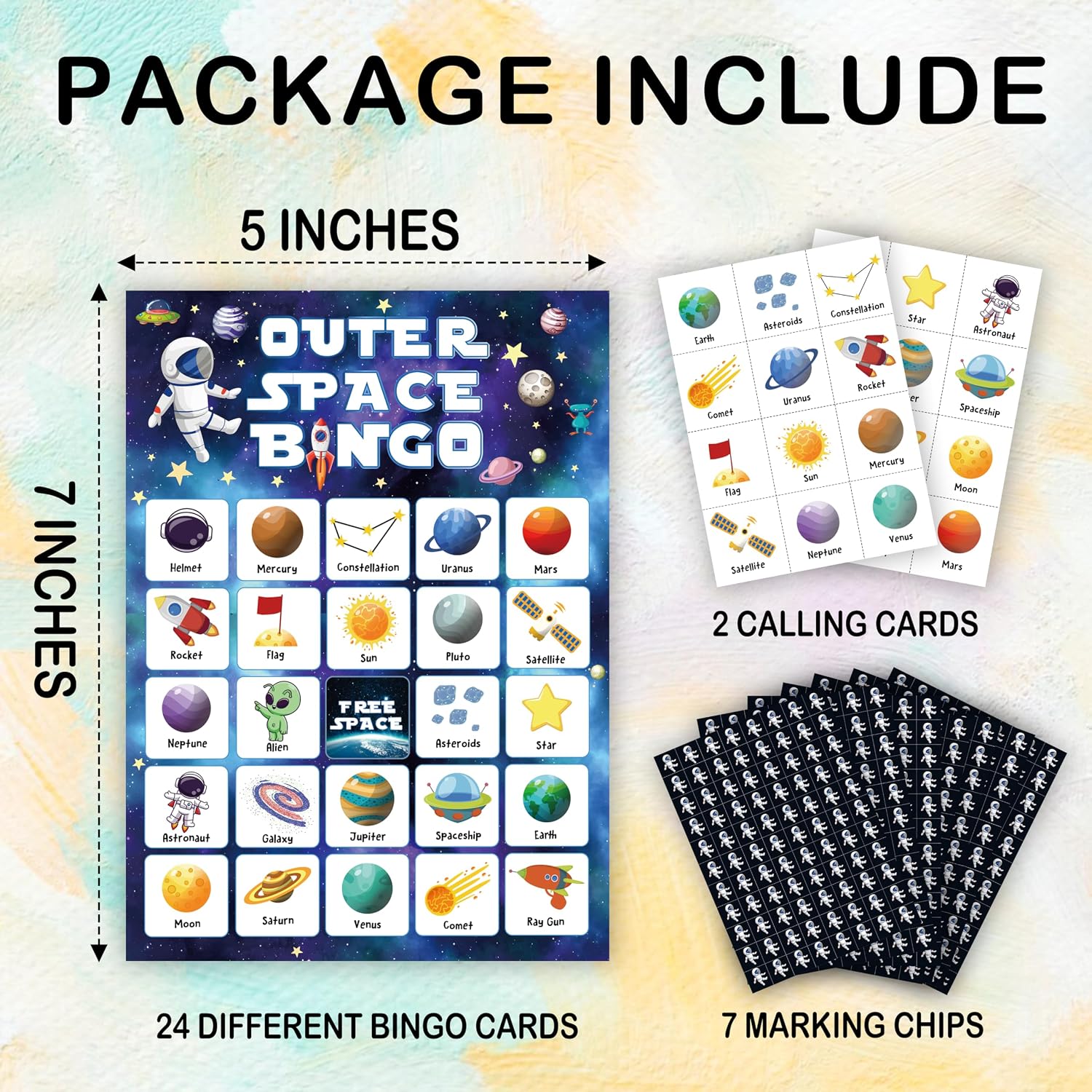 Outer Space Bingo Games For Adults, Solar System Party Bingo Game Set, Astronaut Themed Game Bingo Cards, Space Party Bingo Favors For Friends, Space Themed Birthday Activity Game Decor & Supplies -20 image 2