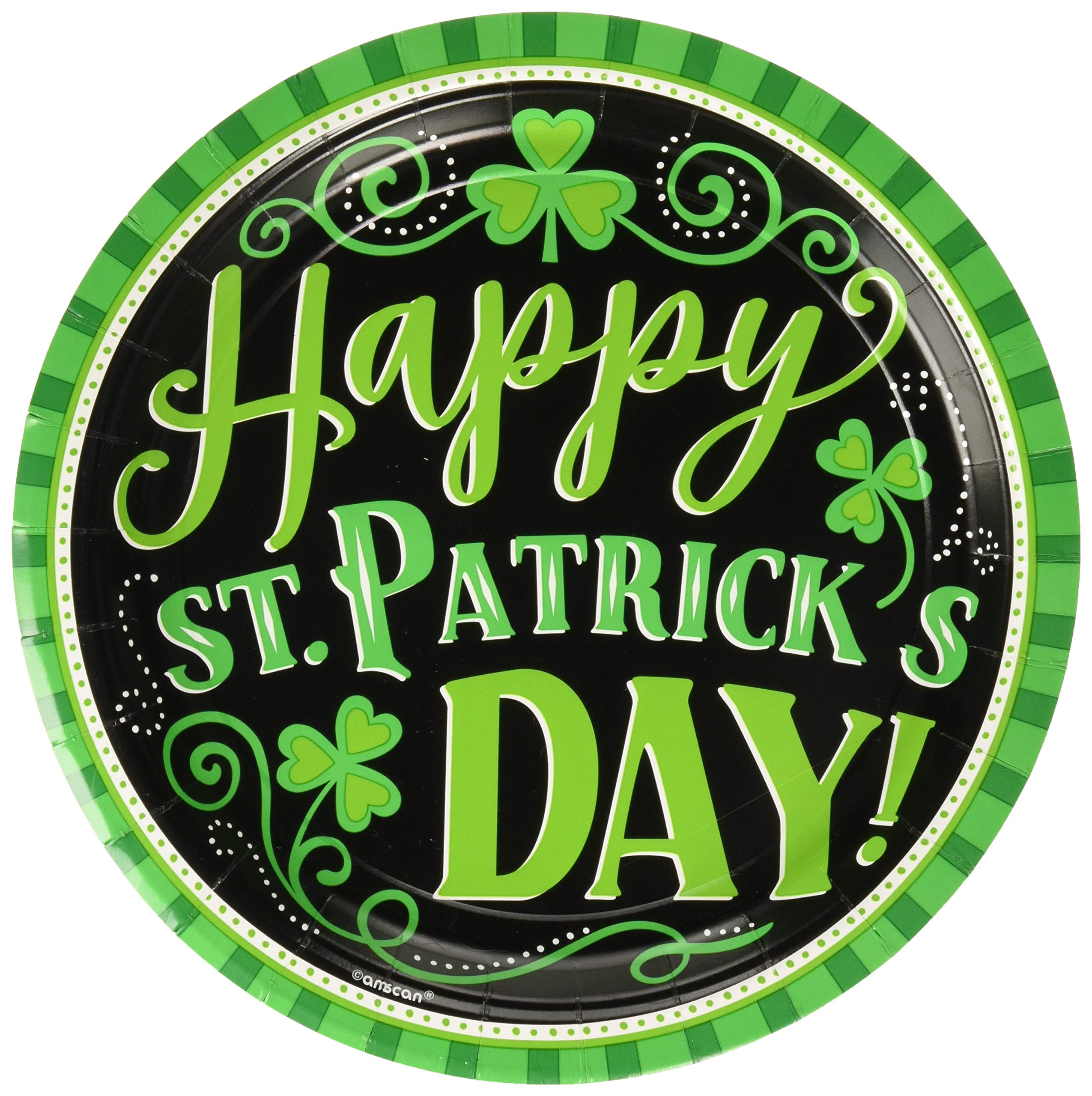 Green Clover Me Lucky BPP Round Disposable Paper Plates - 9" (Pack of 60) - Vibrant & Sturdy Tableware Essential for St. Patrick Celebrations and Everyday Use