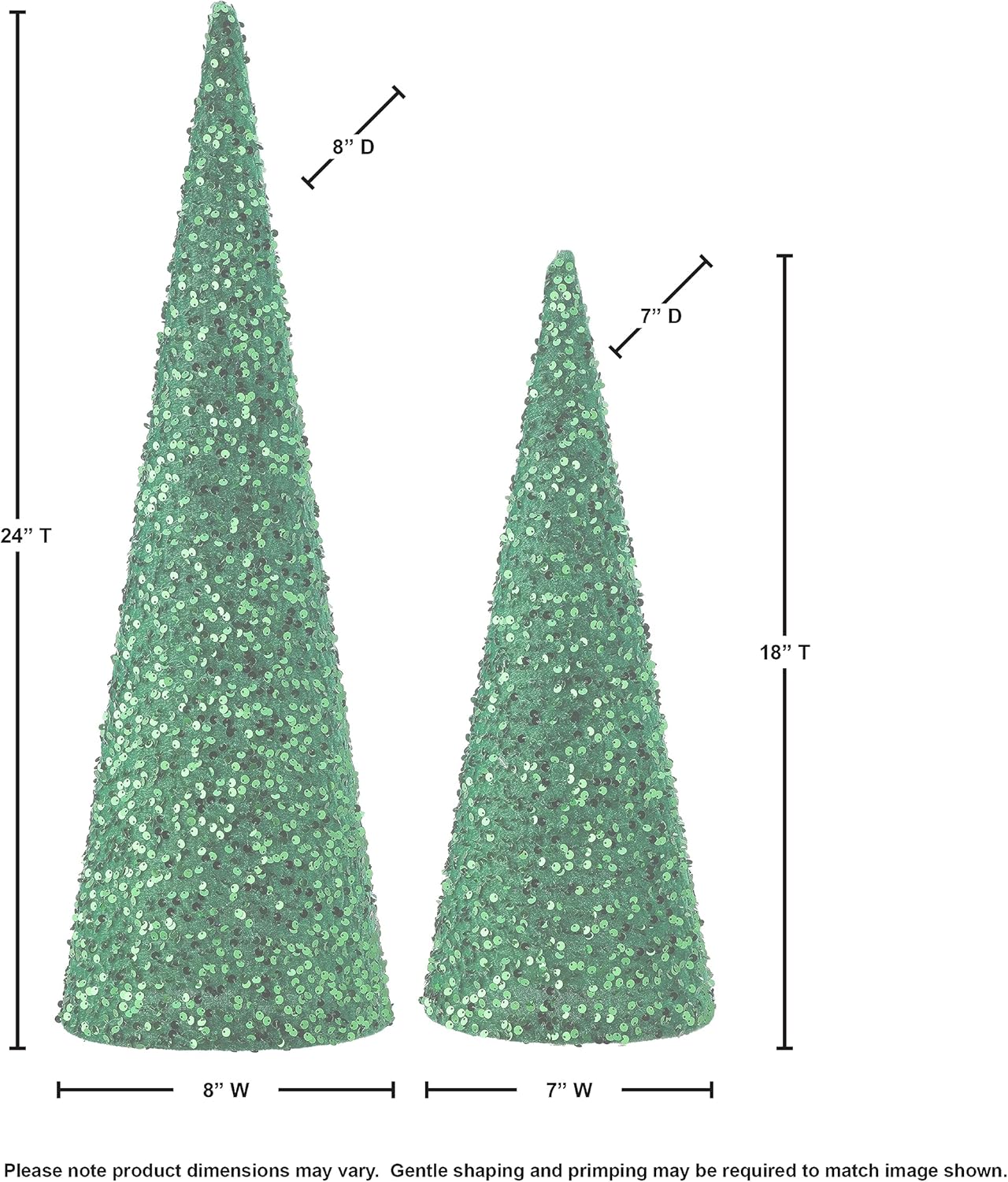 Regency International 18-24" Sequin Cone Tree, Set of 2 (Red)