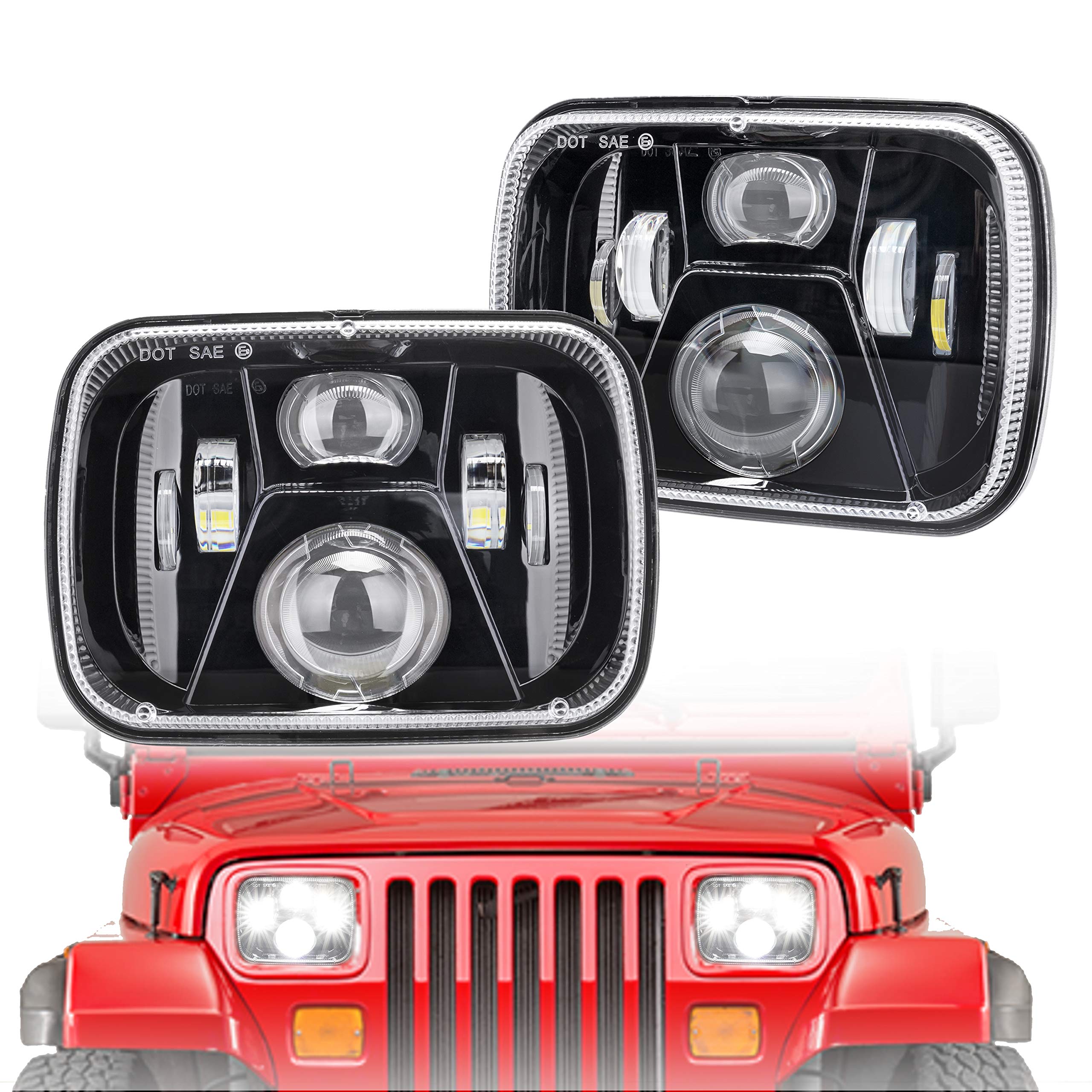 Buy 5X7 7X6 LED Headlights Led Sealed Beam Headlamp with High Low Beam