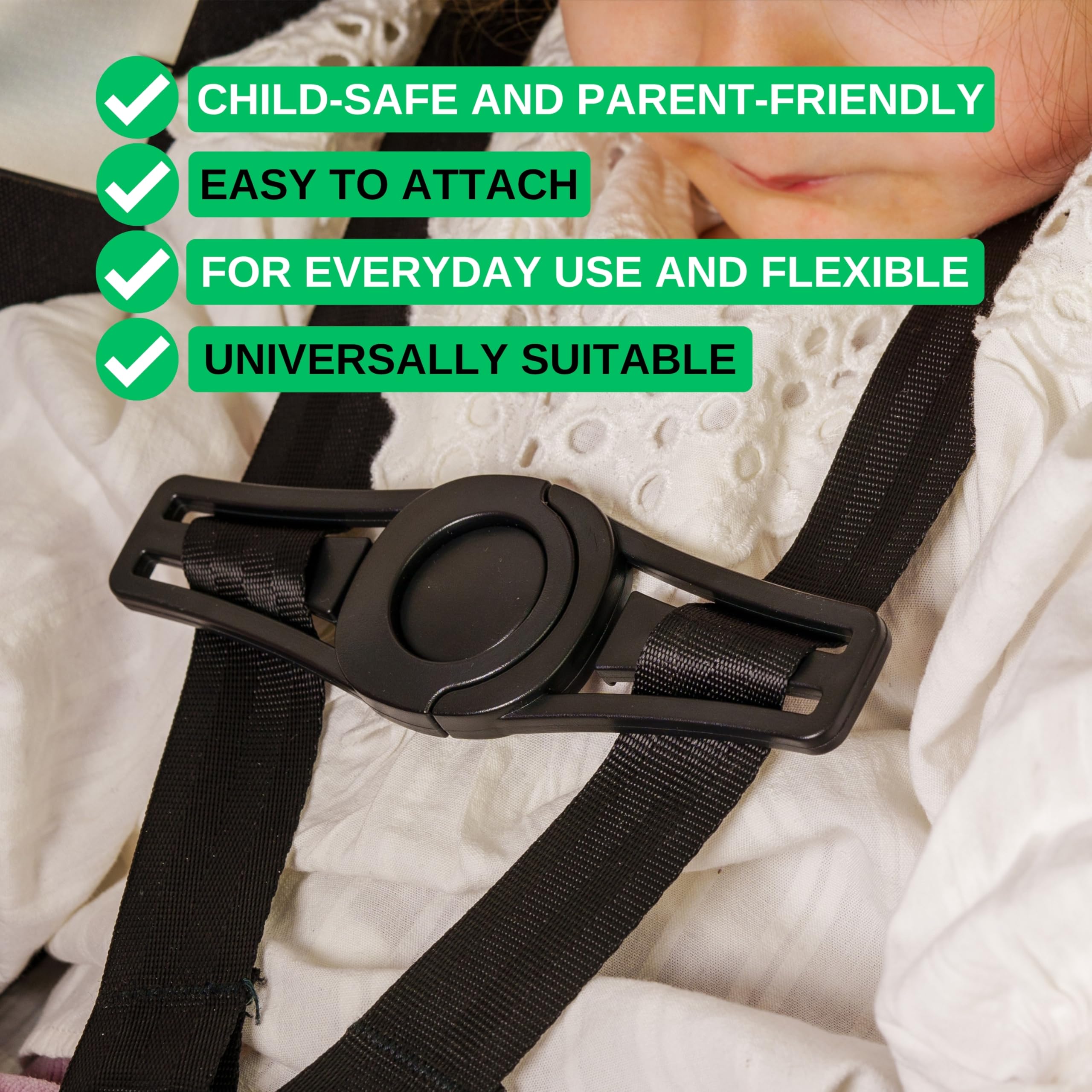 Protector de la hebilla del cinturón de seguridad del coche, 1 pieza, negro, clip de seguridad del cinturón de pecho para la mayoría de los asientos de coche, clip del cinturón de seguridad