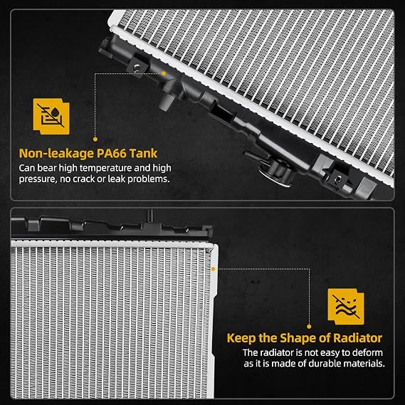 DWVO Complete Radiator Compatible with 2001-2006 Hyundai Elantra CU2387 | 01-06 Elantra GLS/GT/Limited 2.0L 2003 2004 2005 2006 2007 2008 Tiburon Base/GS/GT/SE/GTP 2.0L/2.7L V6