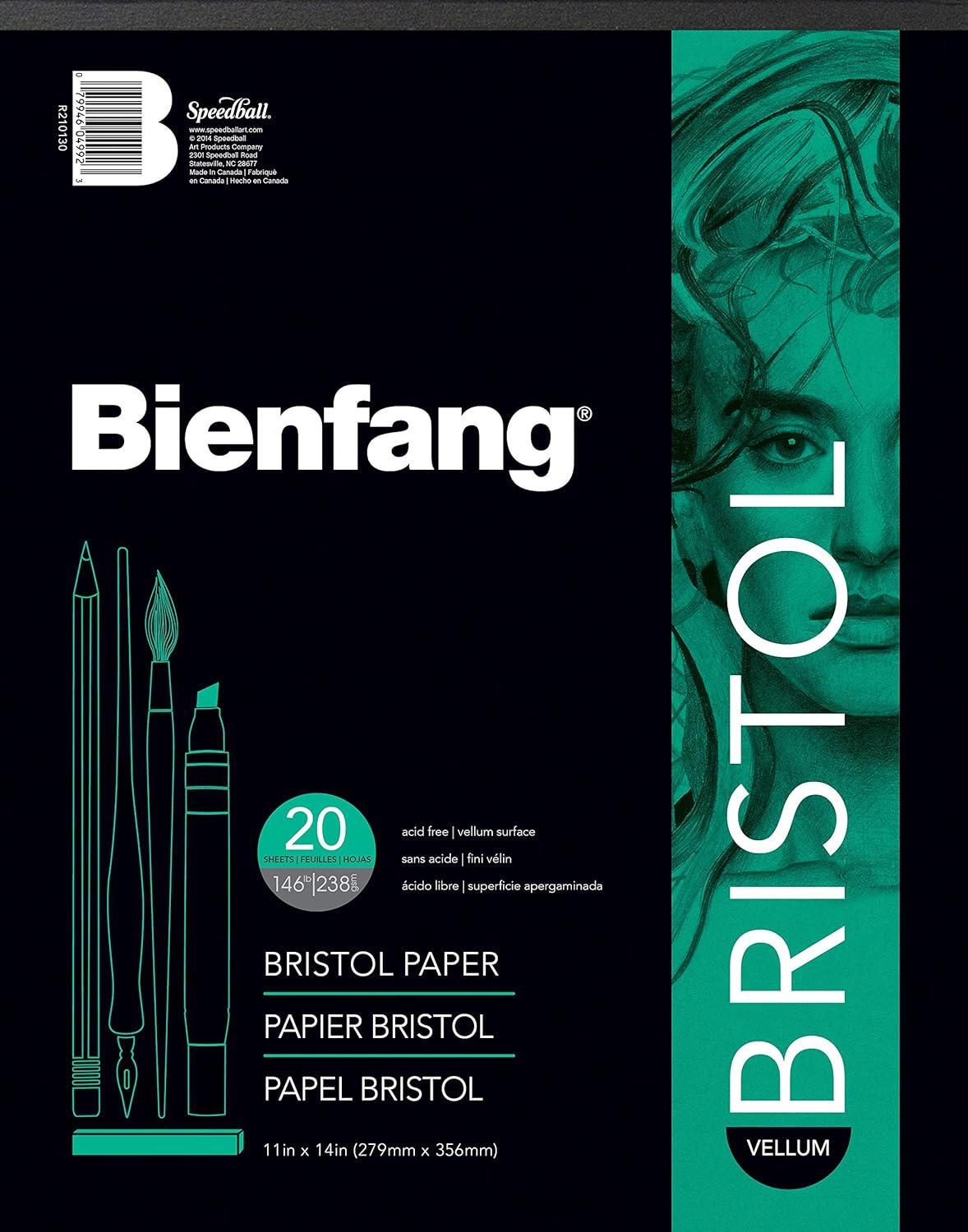 Bienfang Bristol 9 by 12-Inch Paper Pad, Regular Surface, 20 Sheets : Arts, Crafts & Sewing