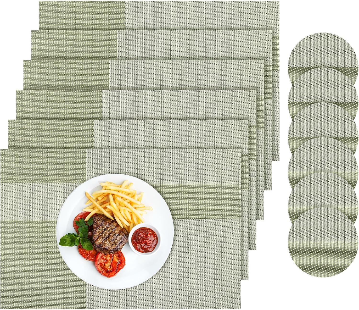 Fuyamp Placemats and Coasters Set of 6, Table Mats Insulated Table Mats