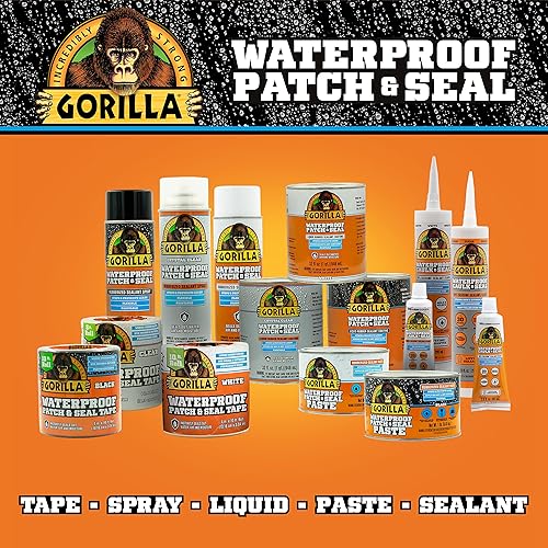 Miniatura 8 de Gorilla Patch & Seal - Sellador impermeable de goma líquida, negro, 32 onzas (paquete de 1), sella el agua, el aire y la humedad