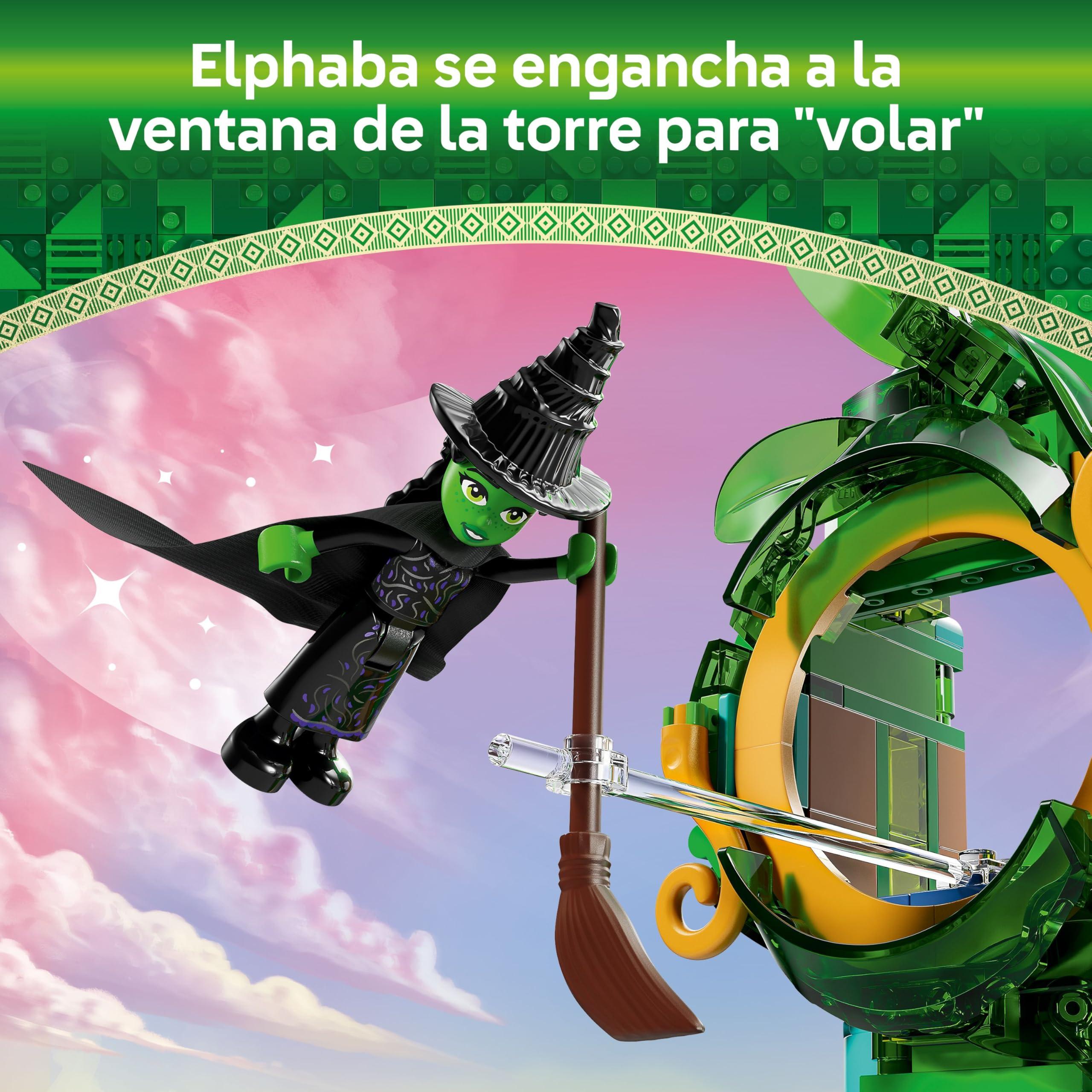 LEGO Wicked Bienvenidos a Emerald City, Ciudad de Juguete de Colección con Torre, Mini Muñecas de Glinda y Elphaba, Regalo para Niñas, Niños y Fans de la Película Musical de 9 Años o Más 75684