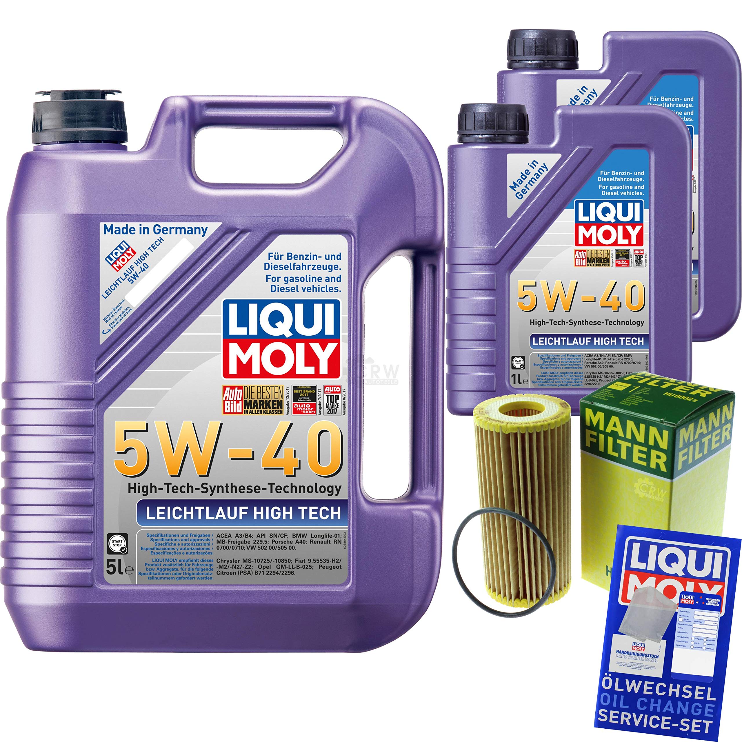 Pacchetto di ispezione 7L LM LL High Tech 5W-40 Olio Motore Auto + Filtro olio Uomo A5 Sportback