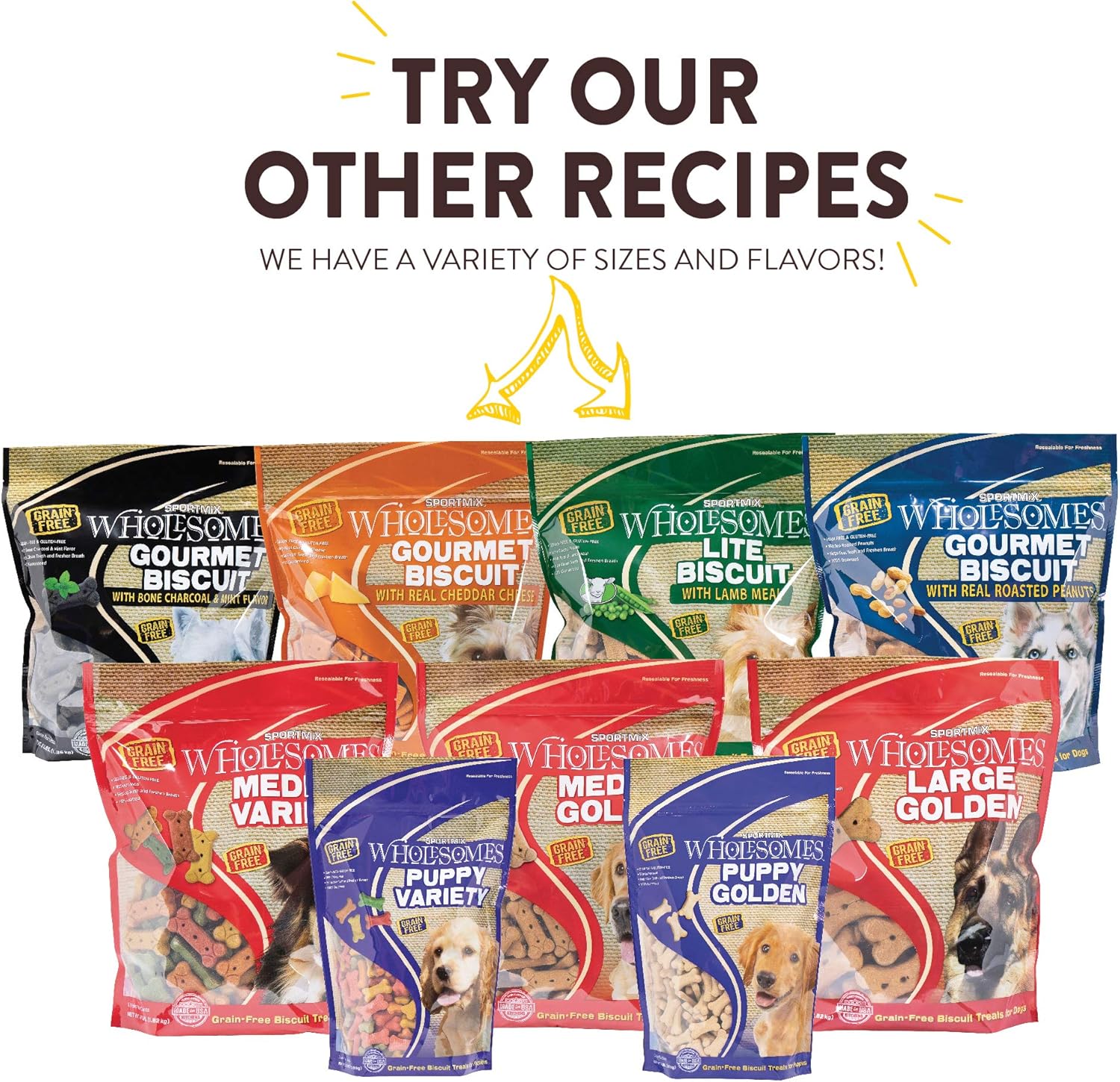 Sportmix Wholesomes Basted Biscuit With Smoky Bacon Flavor Grain Free Dog Treats, 3 Lb.