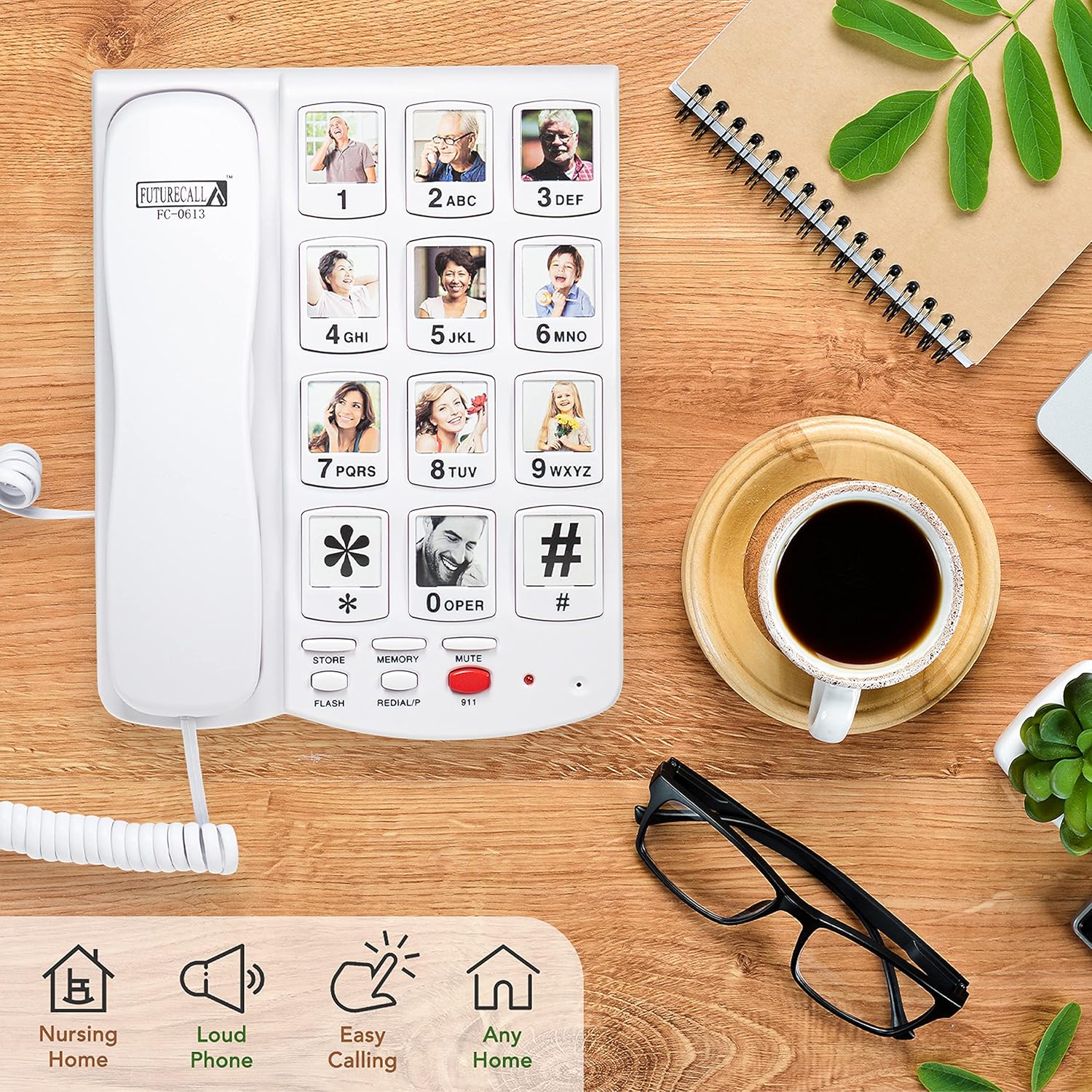 TOP оƒƒERS Future Call FC-0613 Picture Phone for Seniors w/10 One Touch Picture Memory Keys | Dementia Alzheimers Telephones for Seniors | Amplified Telephones for Hearing Impaired Seniors | 40db Volume Handset Hоlіdау Dеаlѕ 🛒 Future Call FC-0613 Picture Phone for Seniors w/10 One Touch Picture Memory Keys | Dementia Alzheimers Telephones for Seniors | Amplified Telephones for Hearing Impaired Seniors | 40db Volume Handset