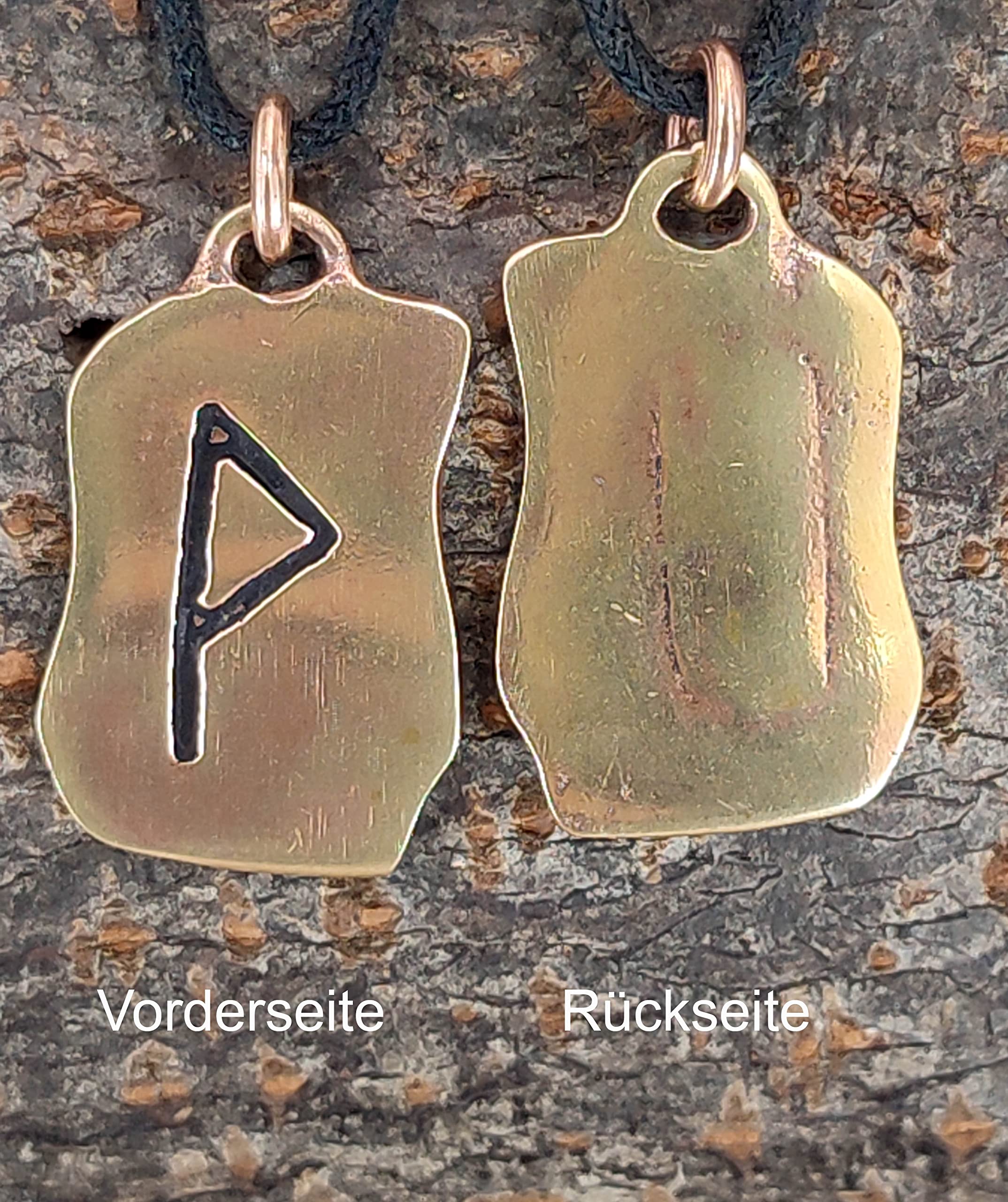Kiss of Leather - Colgante de Bronce con diseño de runas