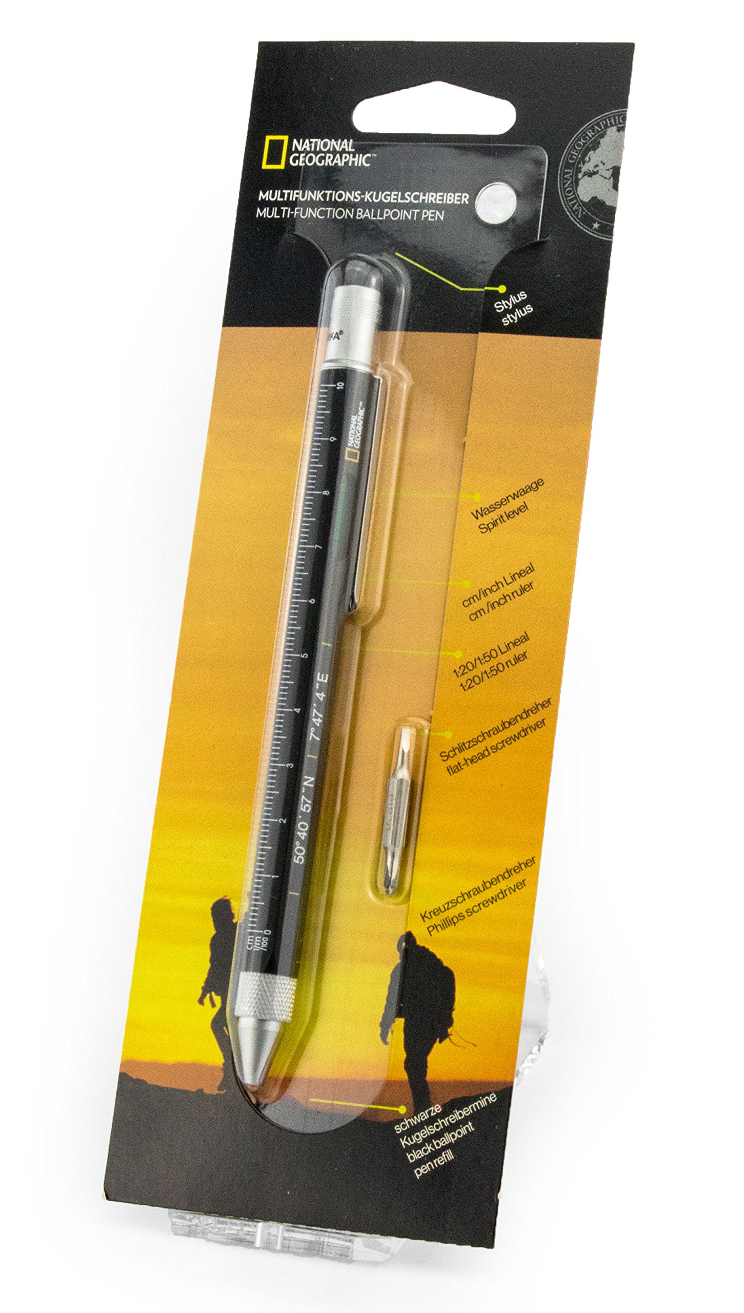 Multifunktionsstift Mit Schraubendreher, Lineal & Wasserwaage – Metrisch & Imperial (rot Schwarz)