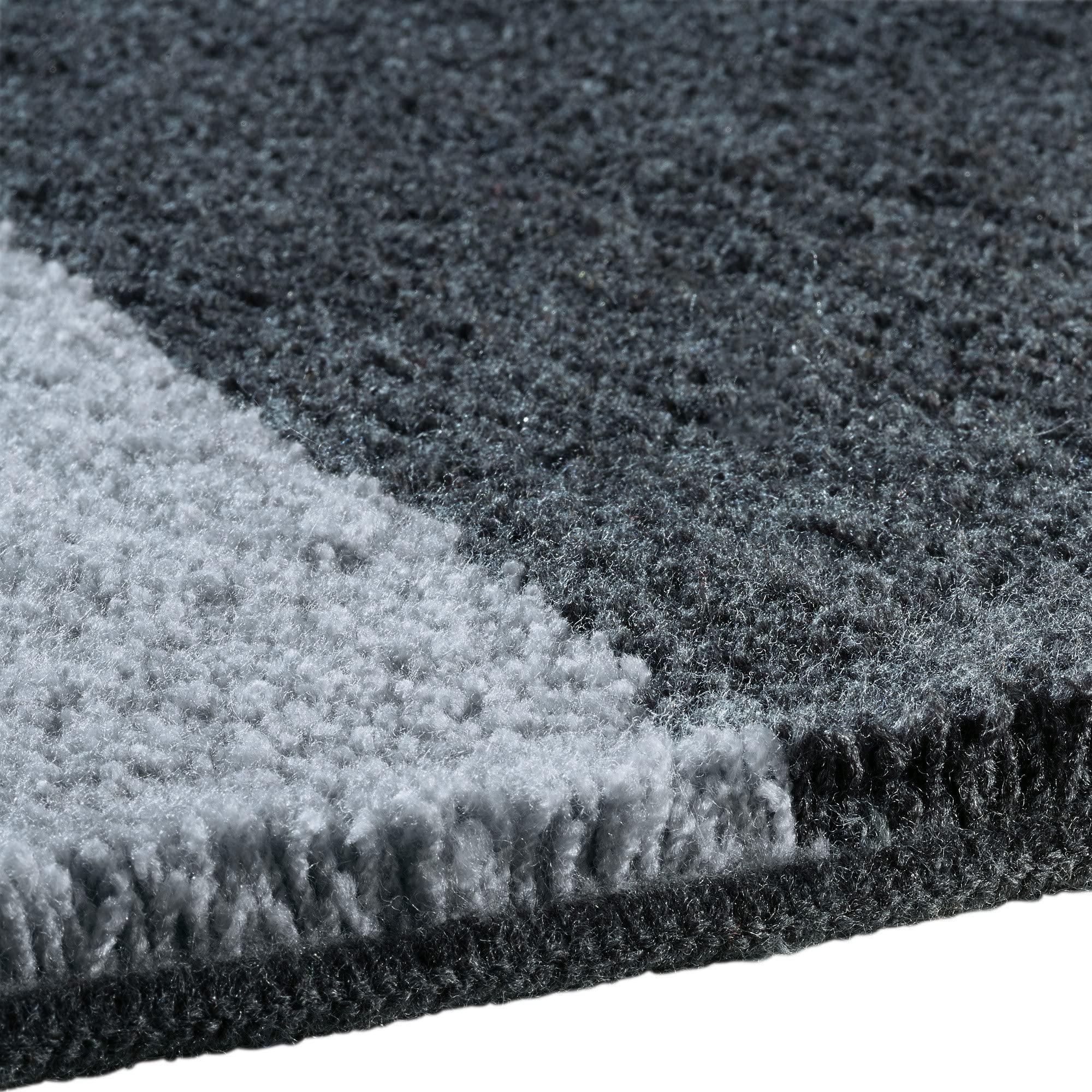 Erwin Müller Badematte, Badteppich, Badvorleger Zagori rutschhemmend grau Größe rund: 80 cm Ø - herrlich weich und flauschig, für Fußbodenheizung geeignet (weitere Größen, Farben)