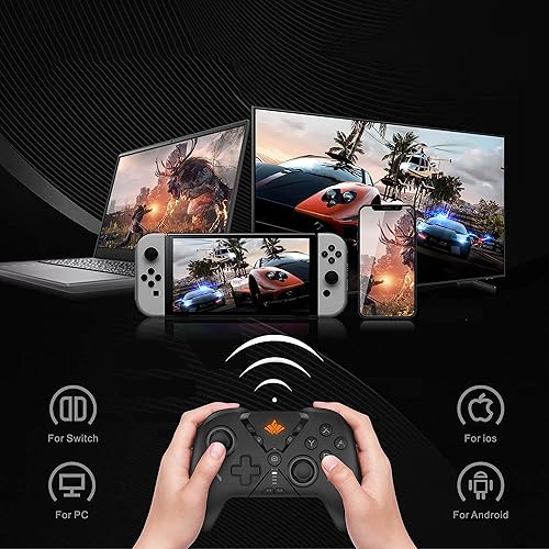 Miniatura 2 de MOGEMYTH Switch Controller, with Dual Vibration and 6-Axis Gyro, BT Controller for iPhoneAndroidSwitch and Windows 781011,wireless controller pc