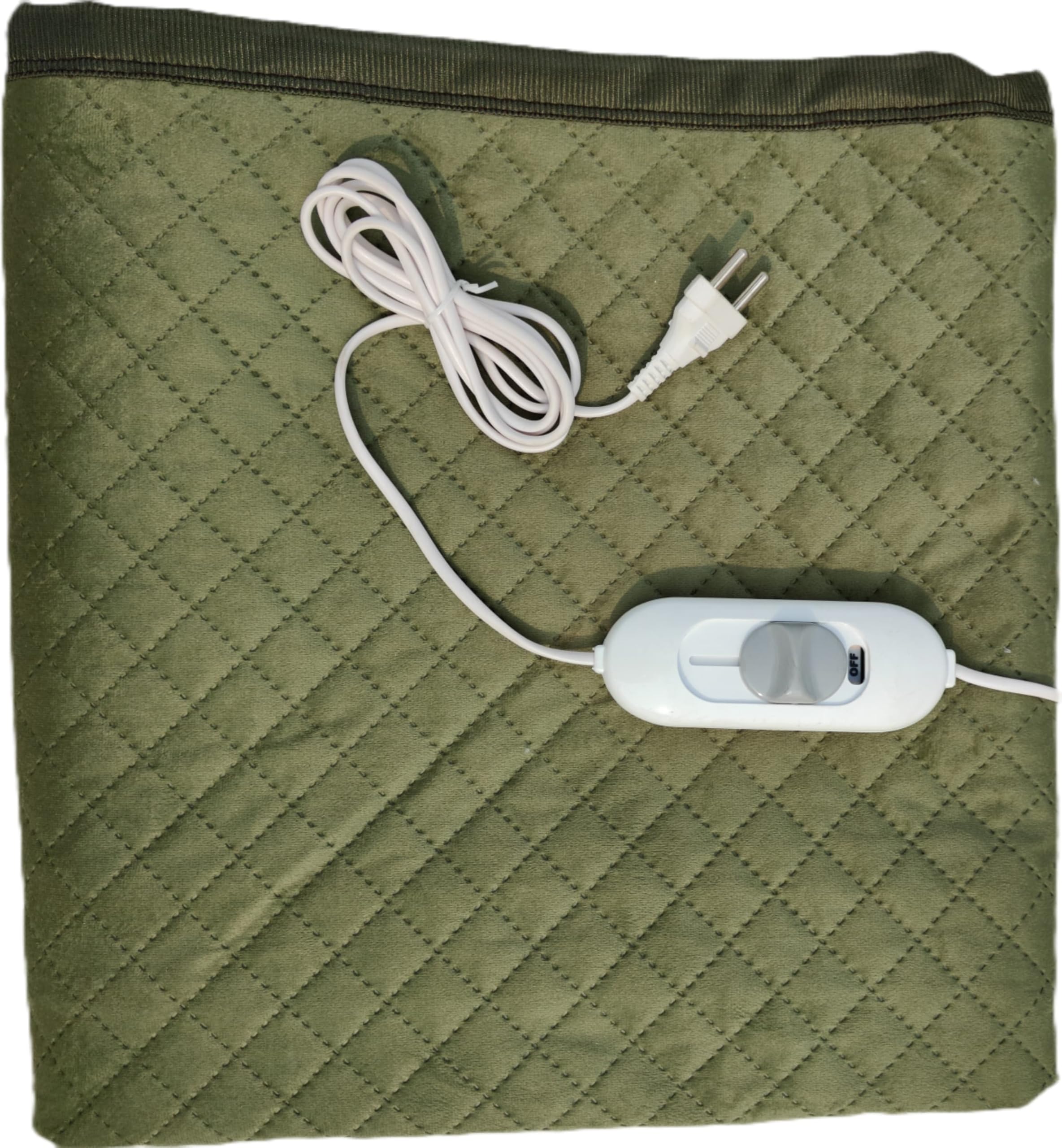 Tapish Electric Blanket Ultrasonic Fabric - Single Bed Warmer - Shock Proof (5 Years Warranty on Remote, Ultrasonic Velvet Fabric, Green, 30x60 inches, Reversible)