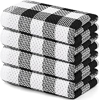 Vista 24 de homing Juego de toallas de cocina a cuadros de búfalo y paños de cocina, 30 cm x 30 cm y 33 cm x 71 cm, juego de 8 toallas de cocina de algodón a