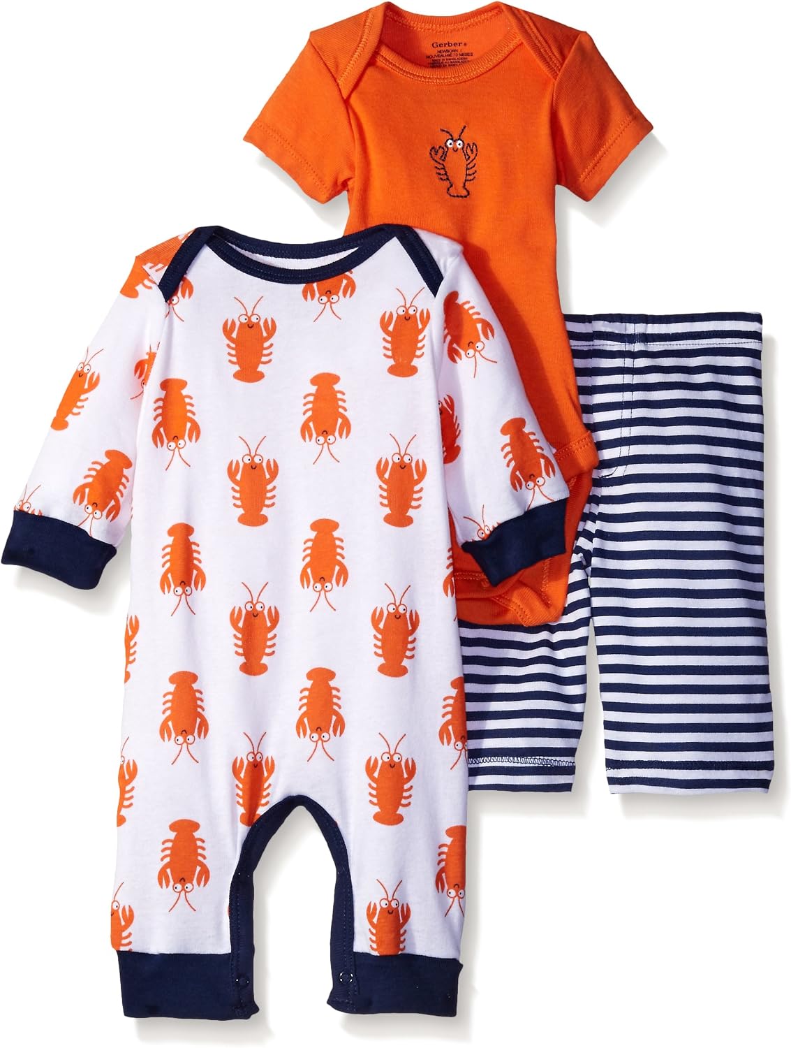 Gerber baby-boys 3-piece Coverall, Bodysuit and Pant Set
