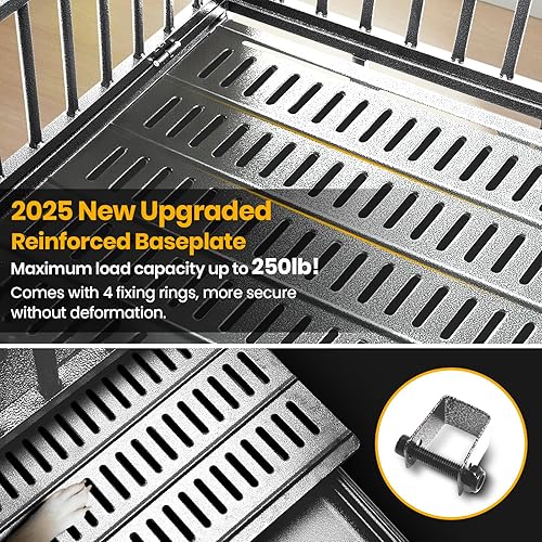 Vista 22 de Oranland Jaula para perros indestructible de alta resistencia de 48 pulgadas, placa base reforzada mejorada 2025 para perros grandes, jaula XL