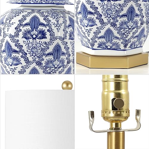 Miniatura 8 de JONATHAN Y JYL3051A Gretchen - Lámpara de mesa LED de cerámica y metal de 25 pulgadas, lámpara de mesa clásica tradicional para mesita de noche para