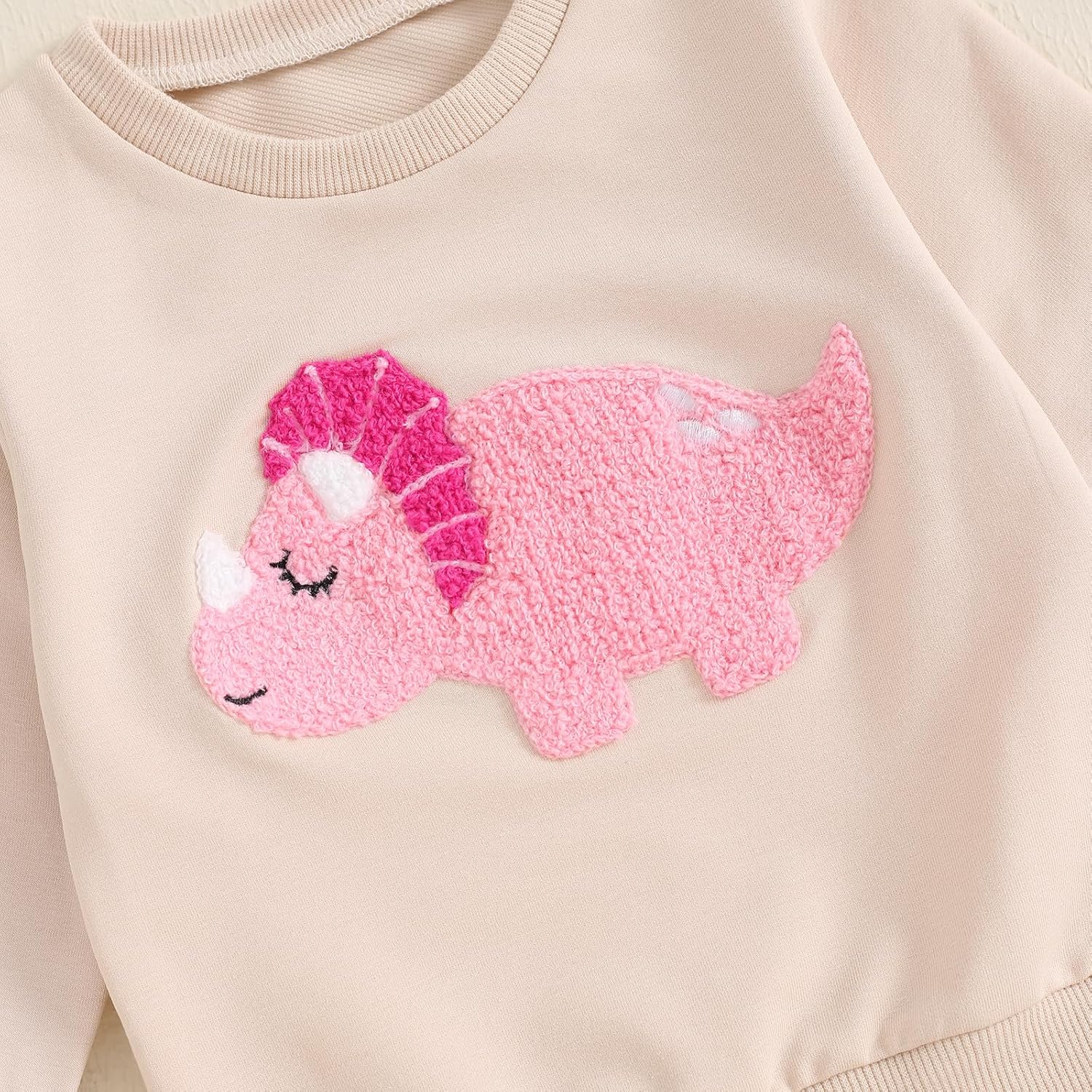 Newborn Baby Girl Clothes Long Sleeve Sweatshirt Dinosaur Embroidery Patterns Cute Sweatpants Set Fall Clothes - Image 4