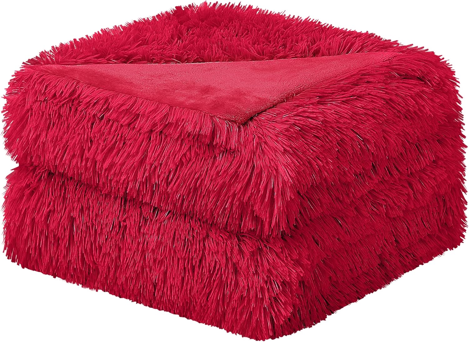 uxcell Solid Faux Fur Twin Size Blanket 59" x 78
