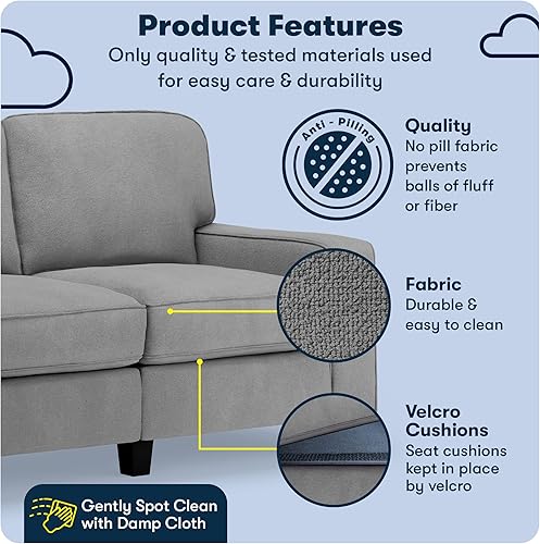 Miniatura 3 de Serta Palisades Sofás Tapizados para Sala, Sofá de Diseño Moderno, Tela, gris (Glacial Gray) gris (Glacial Gray),Beige,Marrón,Alforfón Beige,Marrón