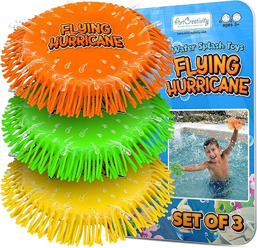 Miniatura 8 de ArtCreativity Frisbees de agua suave para niños, discos deportivos suaves (paquete de 3), juguetes de agua de playa y juguetes de piscina para Rojo,