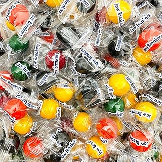 Jaw Breakers Halloween Candy | 24-Ounce Pack | Assorted Fruit Flavors | Hard Candy Individually Wrapped | Lemon, Grape, Orange, Lime, Cherry | About 110 Pieces