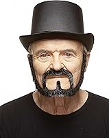 Vista 2 de Mustaches Autoadhesivo, novedoso, barba falsa para sentadillas, pelo facial falso, accesorio de disfraz para adultos, color negro brillante