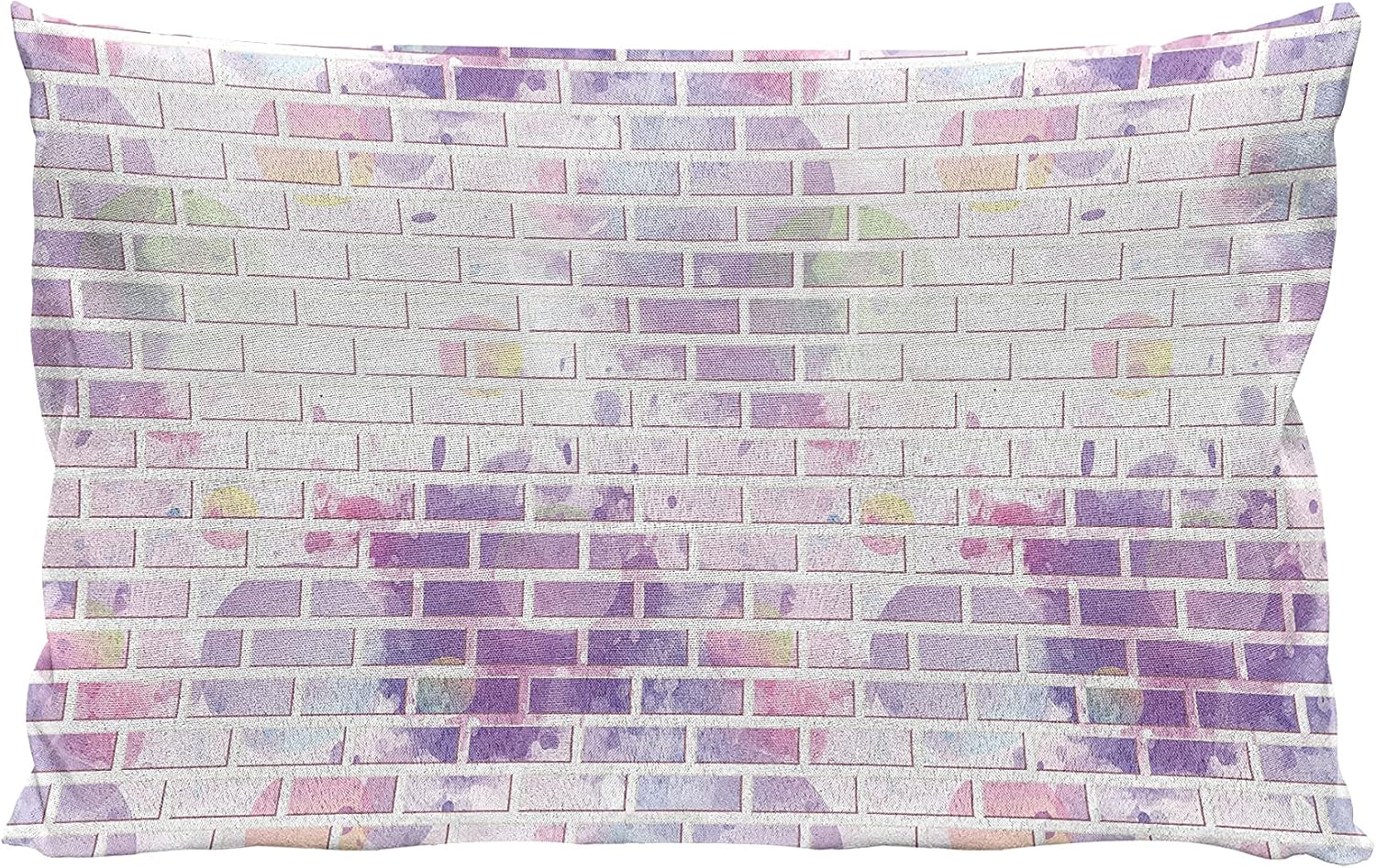 Ambesonne Japanese Throw Pillow Cushion Case, Geometric Chevron Repeating Pattern in Watercolor Style Abstract Art, Decorative Rectangle Accent Pillow Cover, 26" X 16", Pale Blue Orange