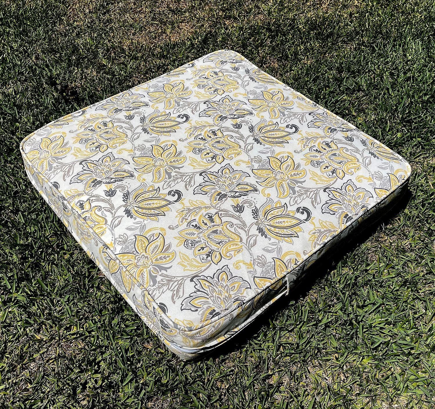 BELLRINO Outdoor Waterproof Patio Cushion Covers 24" X 22" X 4" Set of 4 Replacement Slipcovers Decorative Cushion Cover for Chair Seat Garden Bench Porch Couch P002-24X22X4-4PC Cover ONLY