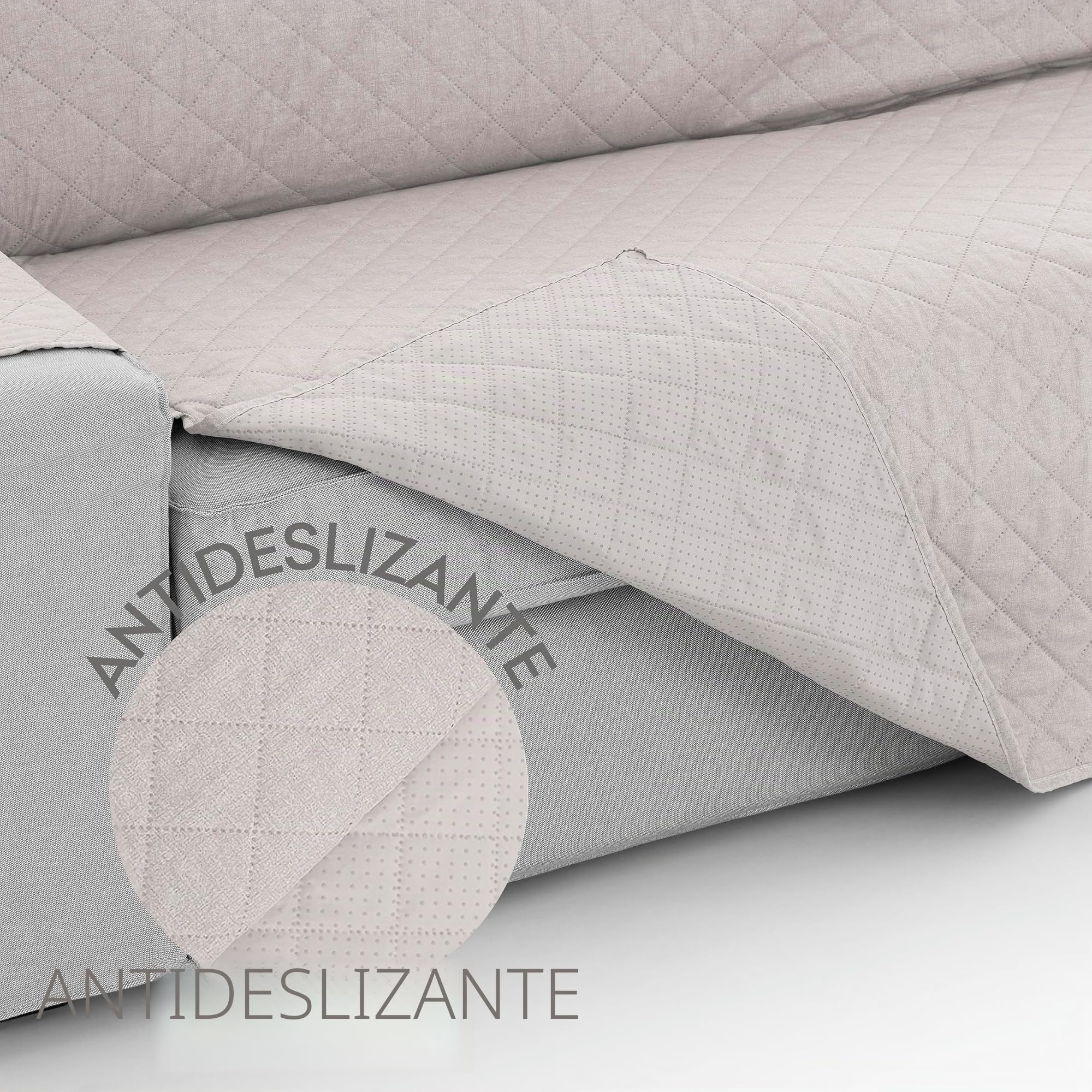 EYSA Bianco Funda de sofá Antideslizante Chaise Longue Relax Izquierda C/01, Vista Frontal