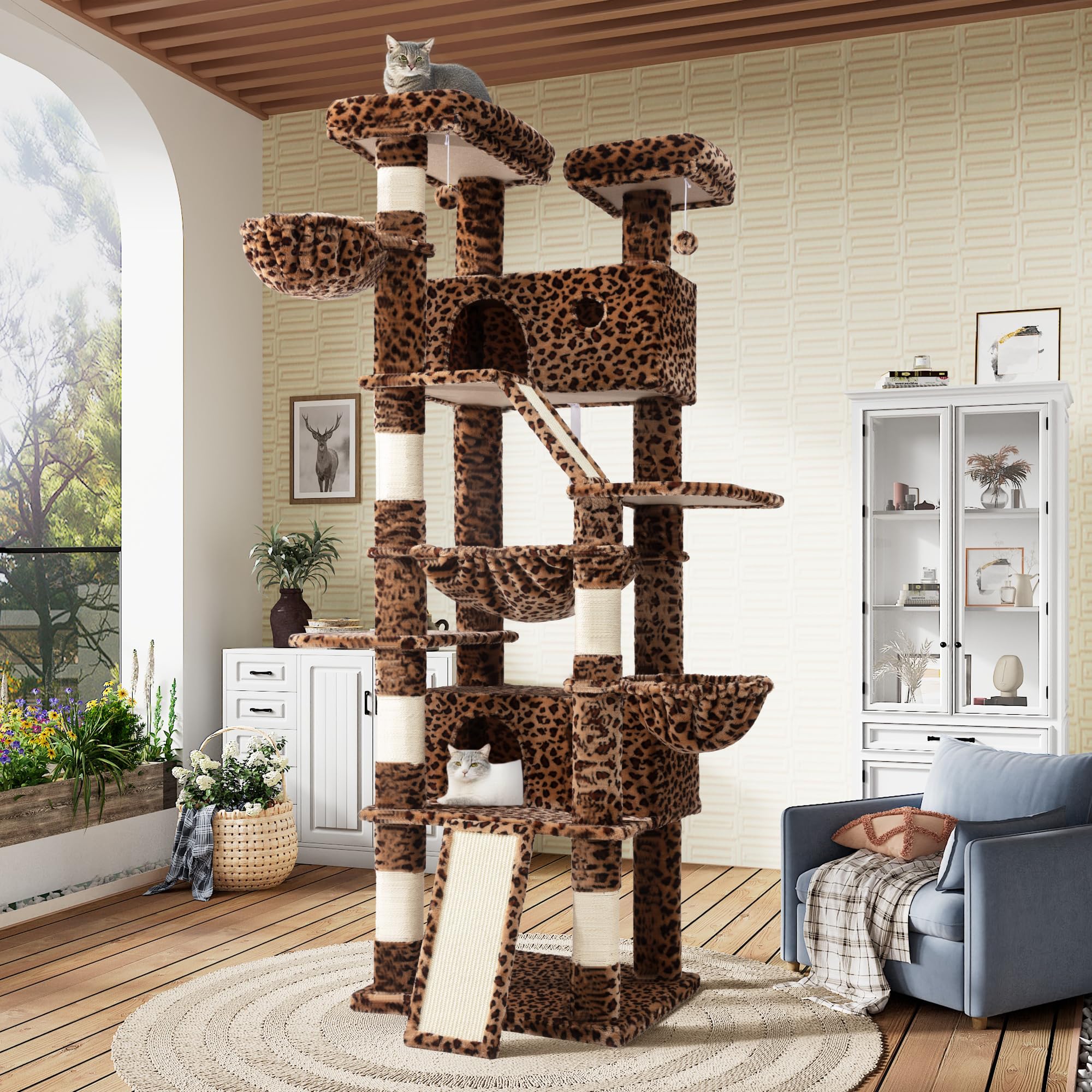 SHA CERLIN 81in Multi-Level Cat Tree
