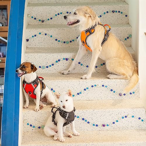 Miniatura 7 de Arnés para perro sin tirones, arnés reflectante para pasear para perro con asa de fácil control y clips delanteros y traseros, arnés de chaleco