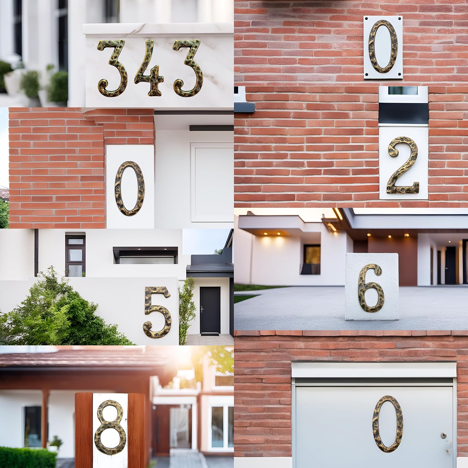 5.5 Inch Cast Iron House Numbers - Hammered Finish Mailbox Numbers - Metal Address Plaque Numerals - Weatherproof, Easy to Install, Soild Home Decor/Number 6