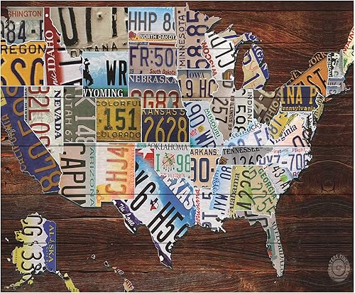 Marcas Fine Art USA - Placa de matrícula para matrices (18.0 x 21.9in), multicolor