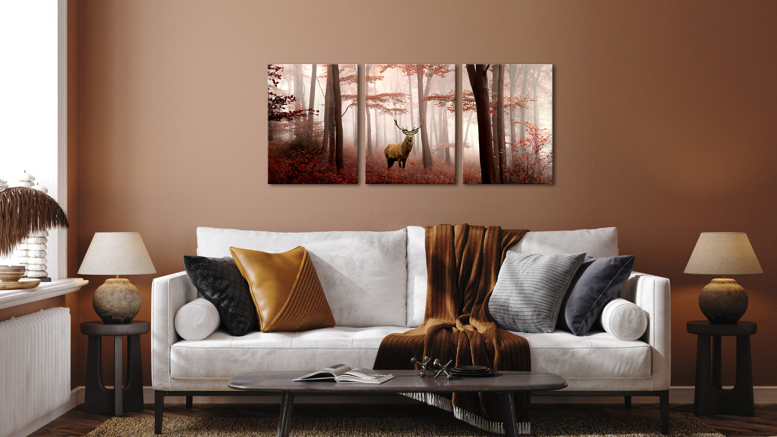 ARTZGX Impression Sur Toile De Cerf Rustique Avec Image De Forêt D'élan