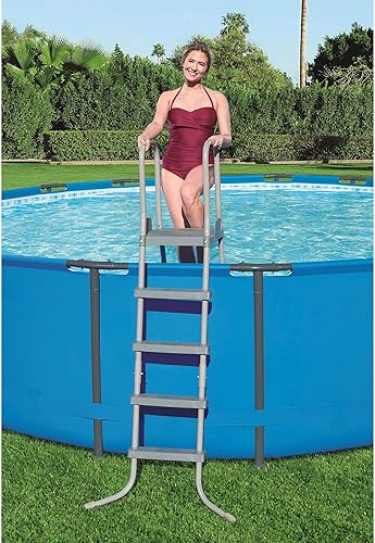 Miniatura 6 de Bestway SteelPool - Escalera de seguridad de 52 pulgadas con antideslizante antiarañazos 9 x 36 pulgadas