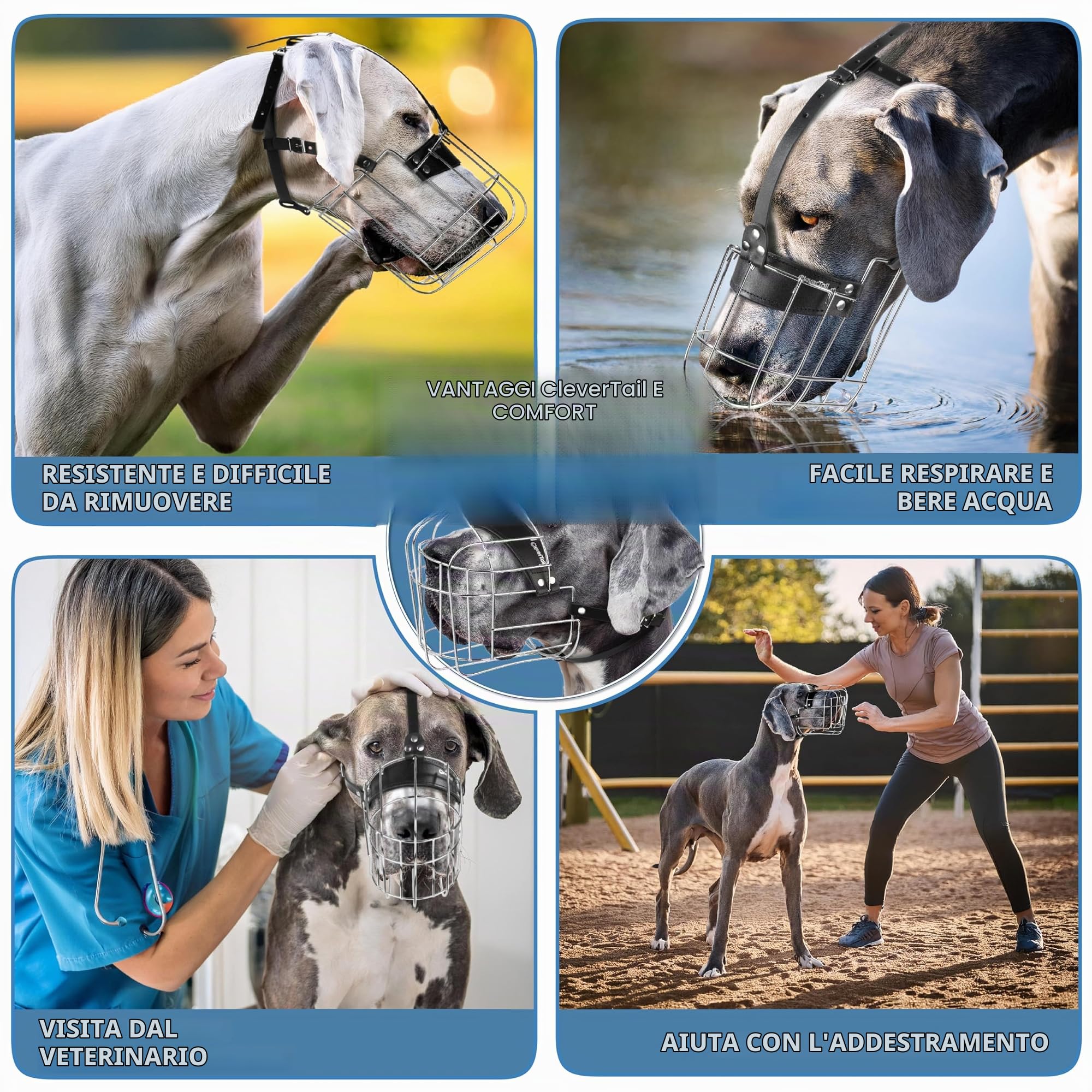Museruola per cani XL in metallo per alano