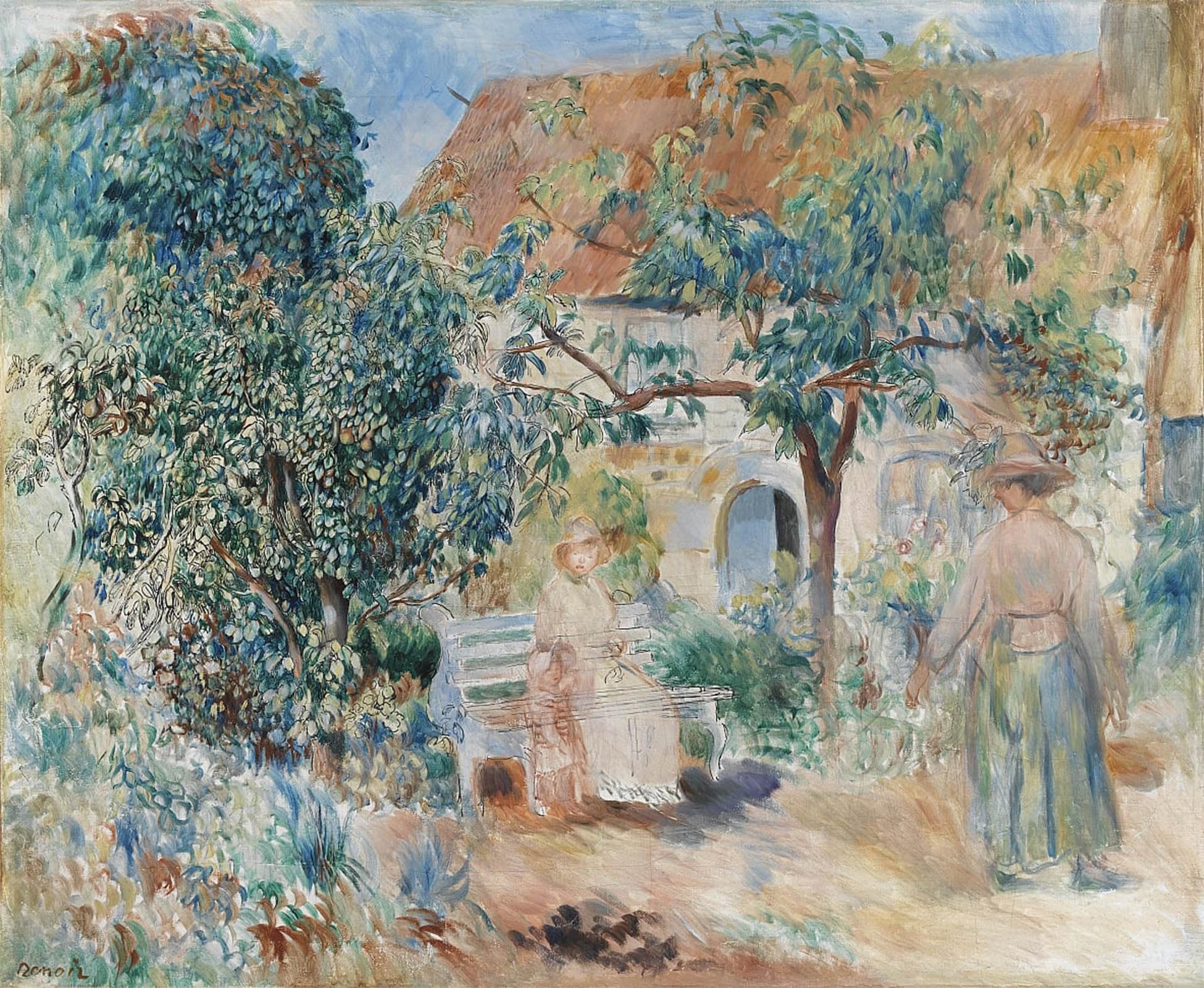 POSTERIIk Vintage Print Pop Art Landscape Artwork At the Garden in Brittany by Pierre Auguste Renoir Art Prints for Office Home Decor 60x90cm